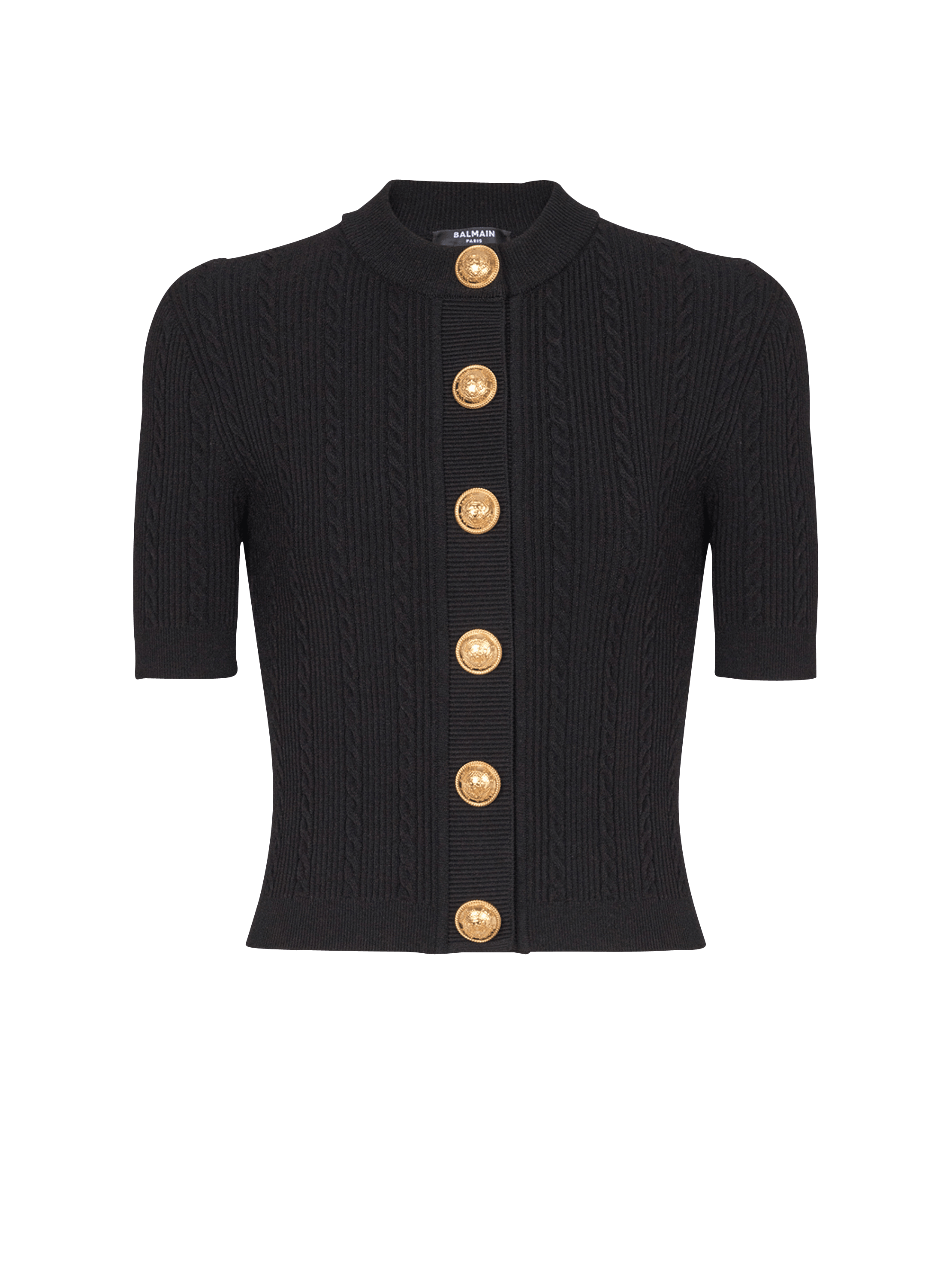 Ss Buttoned Torsade Knit Cardigan