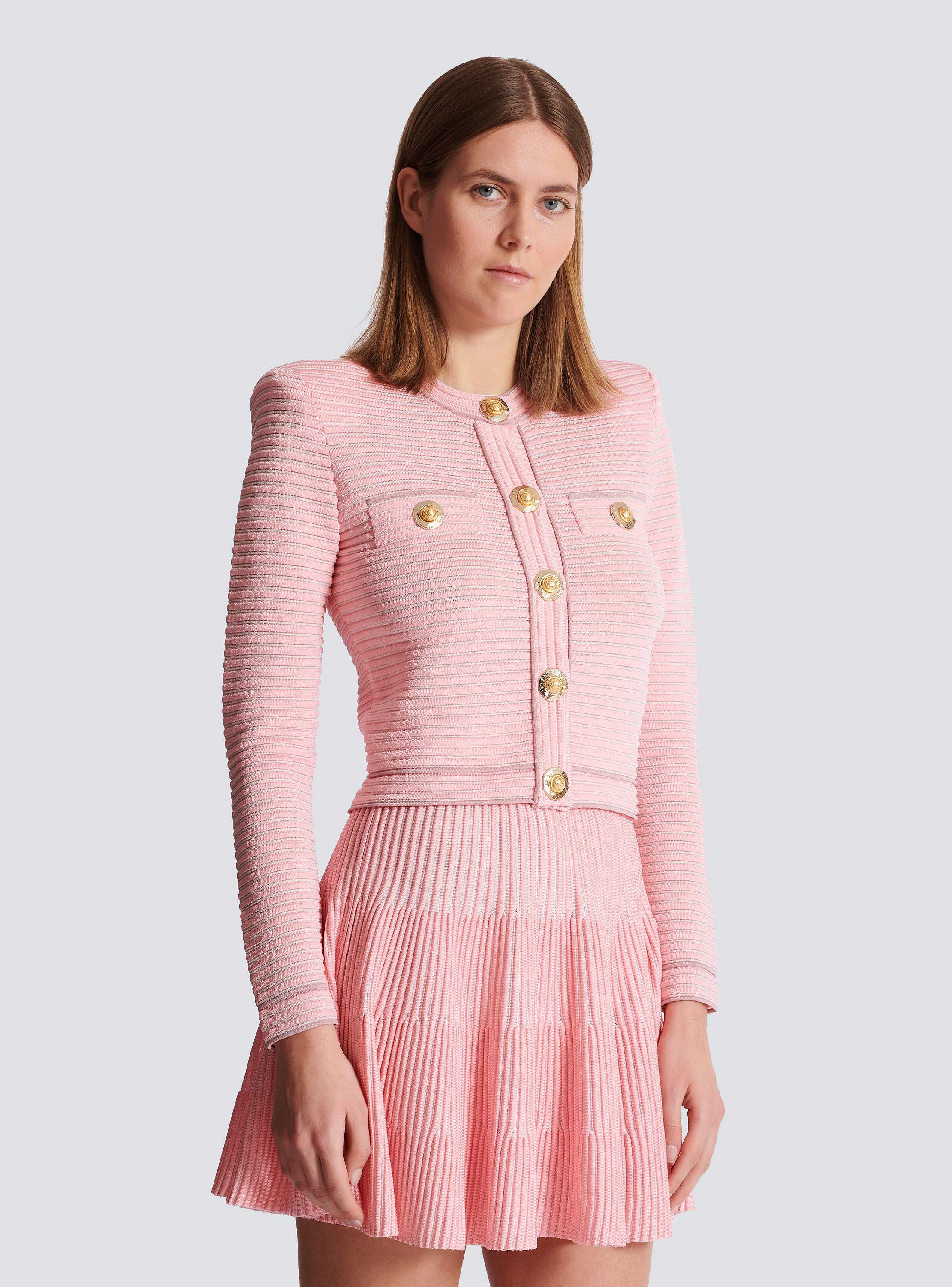 BALMAIN バルマン　カシミア混　ロゴ　クルーネックセーター　ピンク Printed Balmain Paris sweatshirt pink pink - Women | BALMAIN
