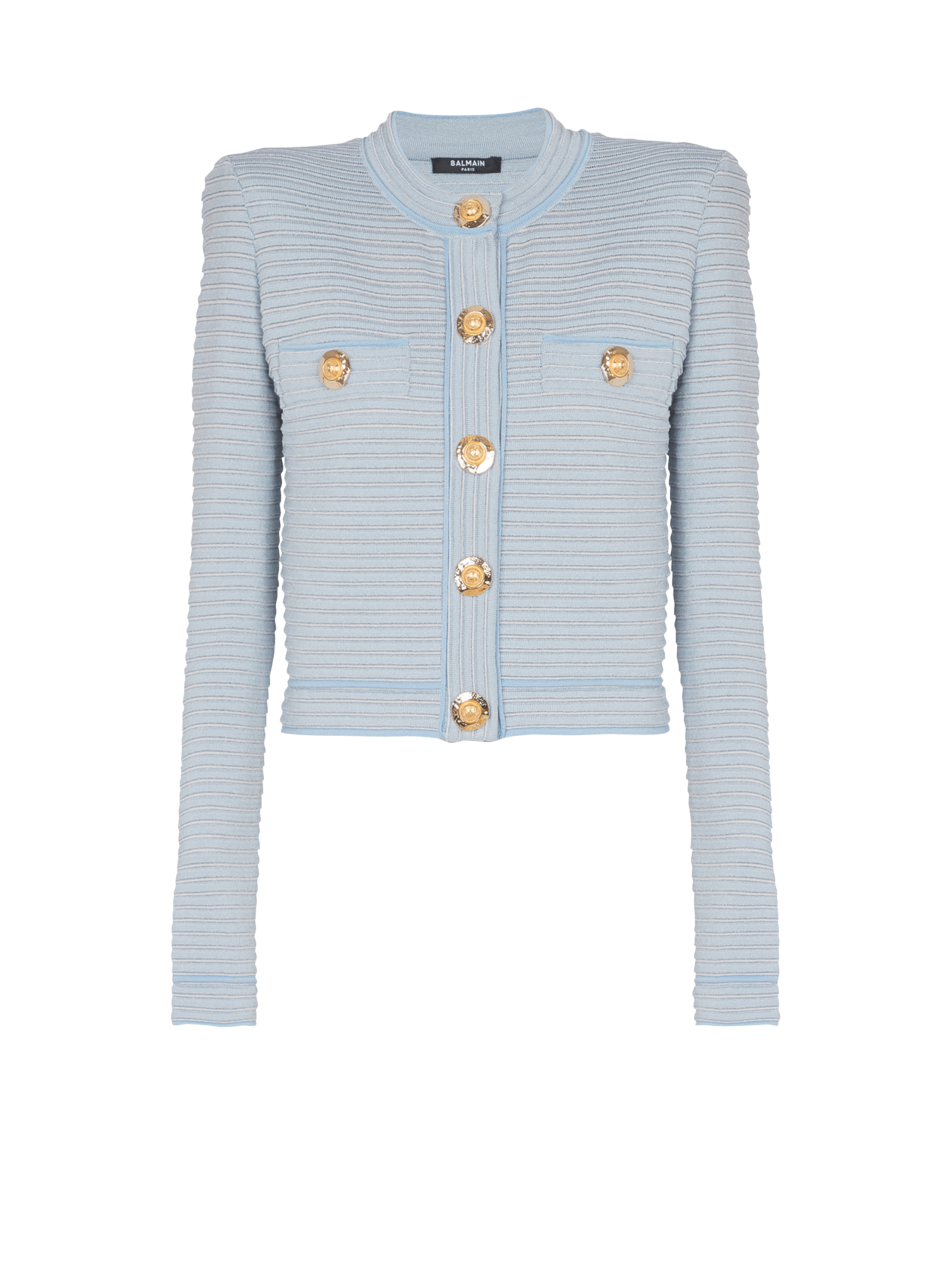 Long-sleeved textured knit cardigan