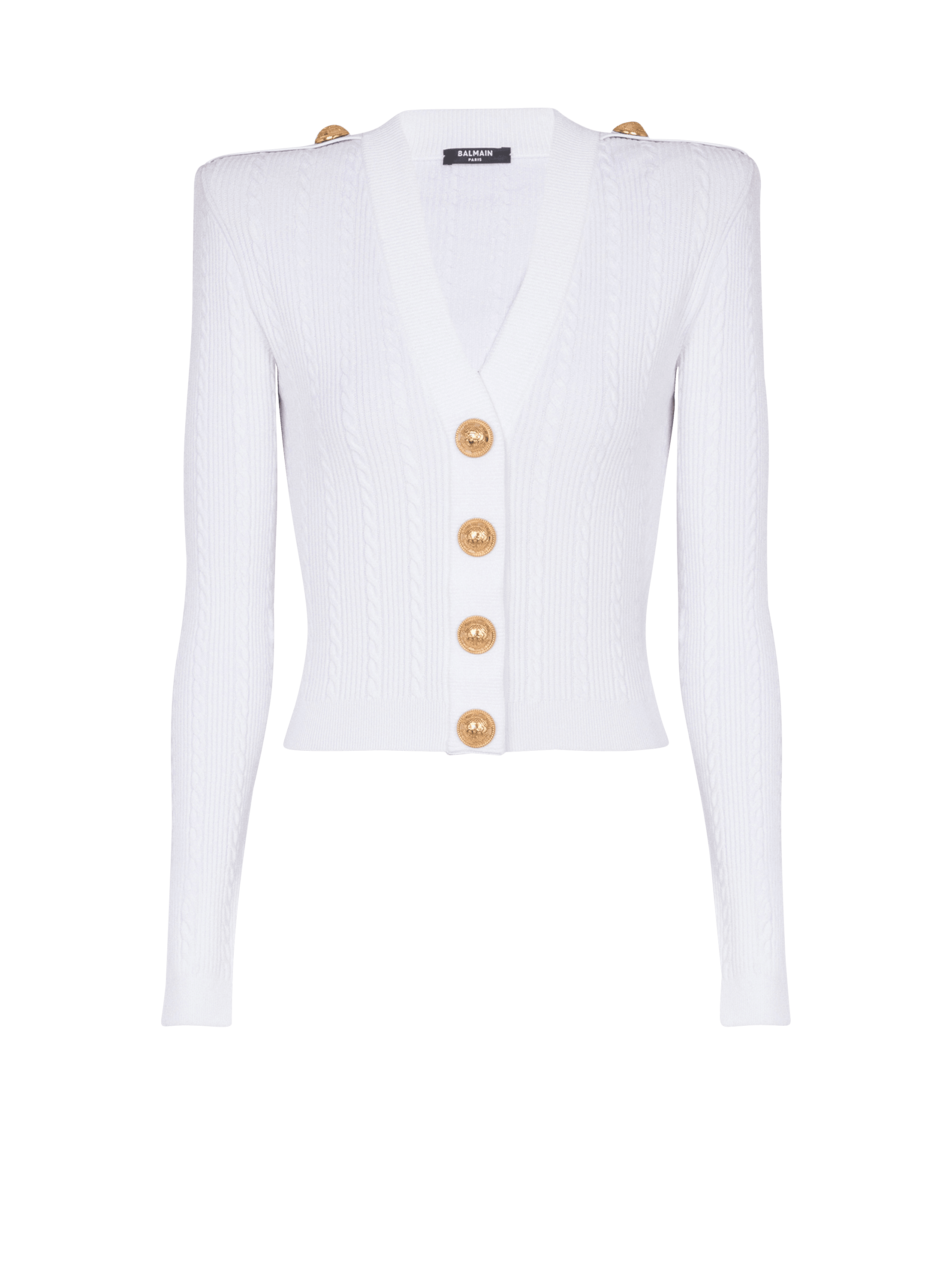 Long-sleeved cable-knit cardigan