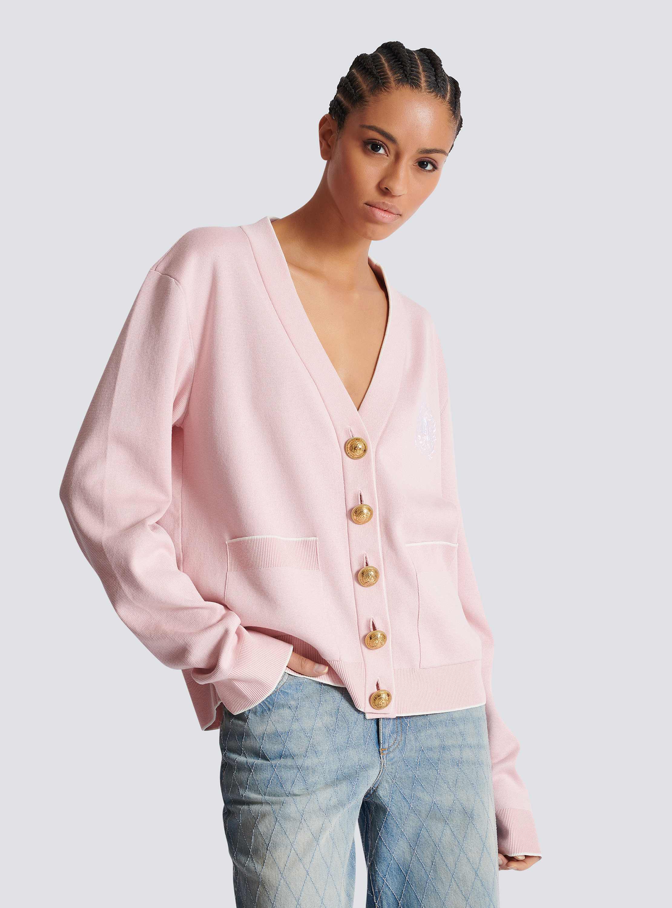 トップス Lacey ribbon cardigan Pink Lacey ribbon cardigan Pink