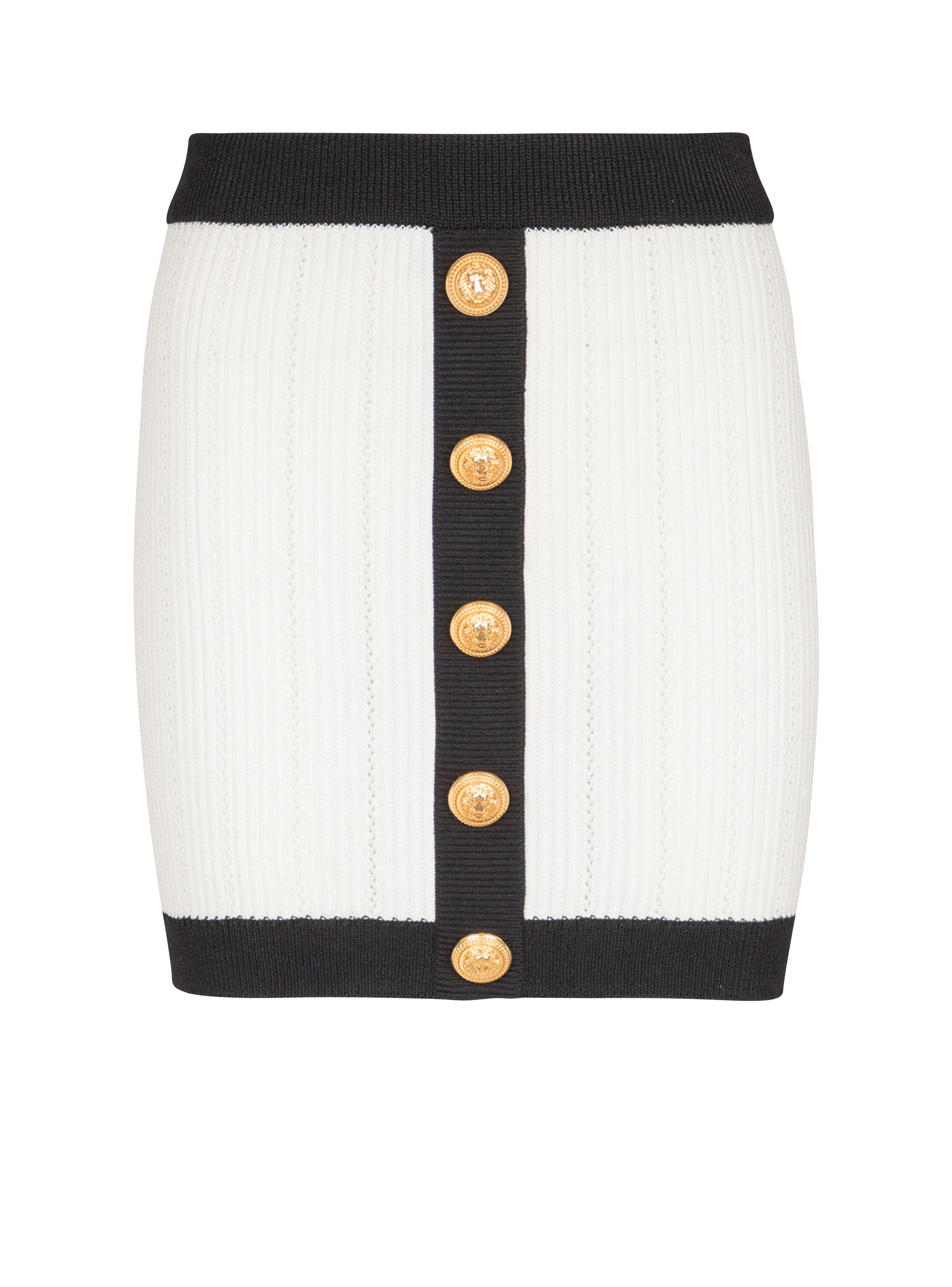 Buttoned Knit Short Skirt