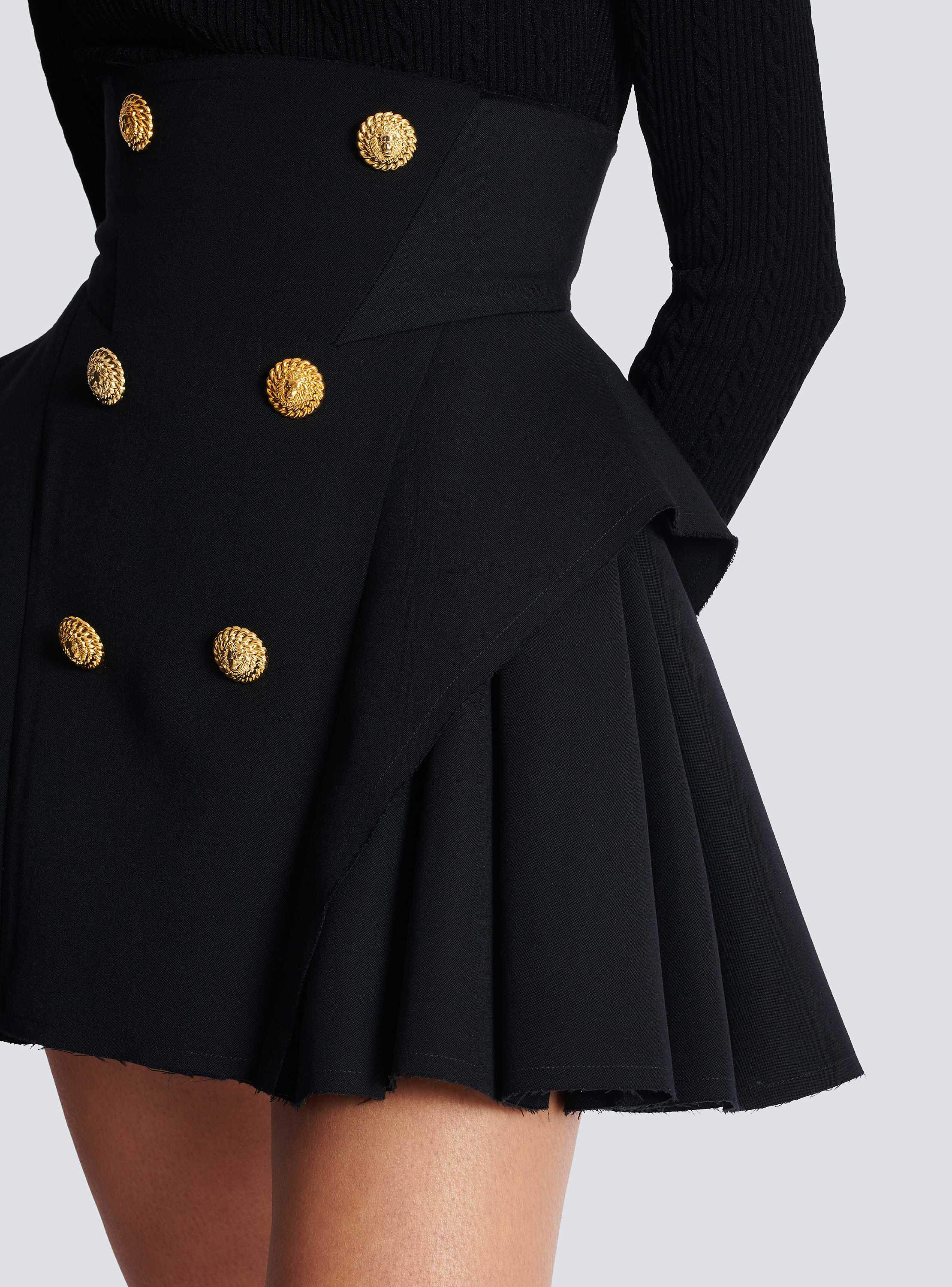 High-waisted grain de poudre skirt