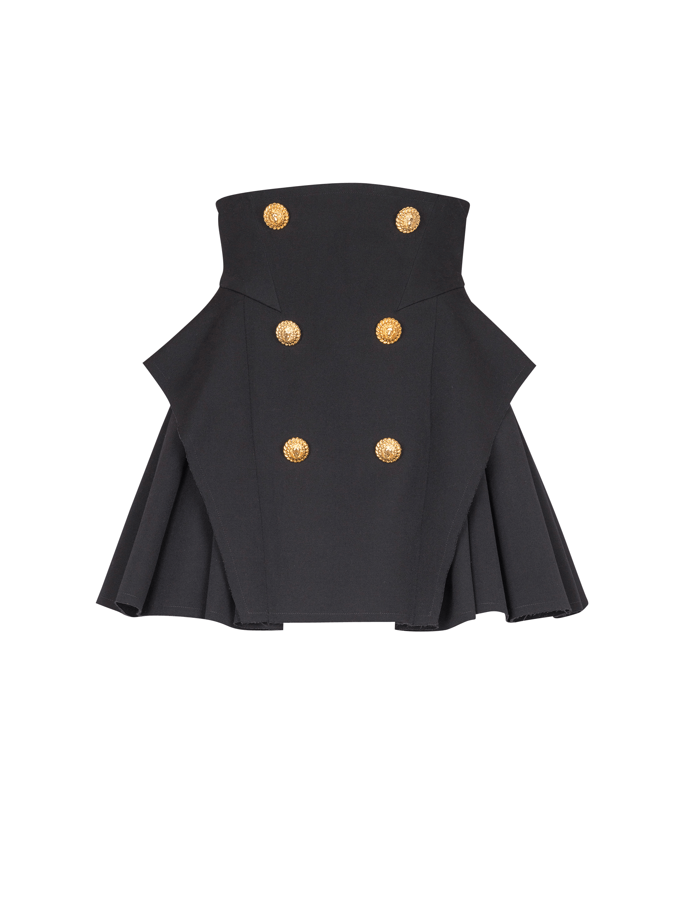 High-waisted grain de poudre skirt