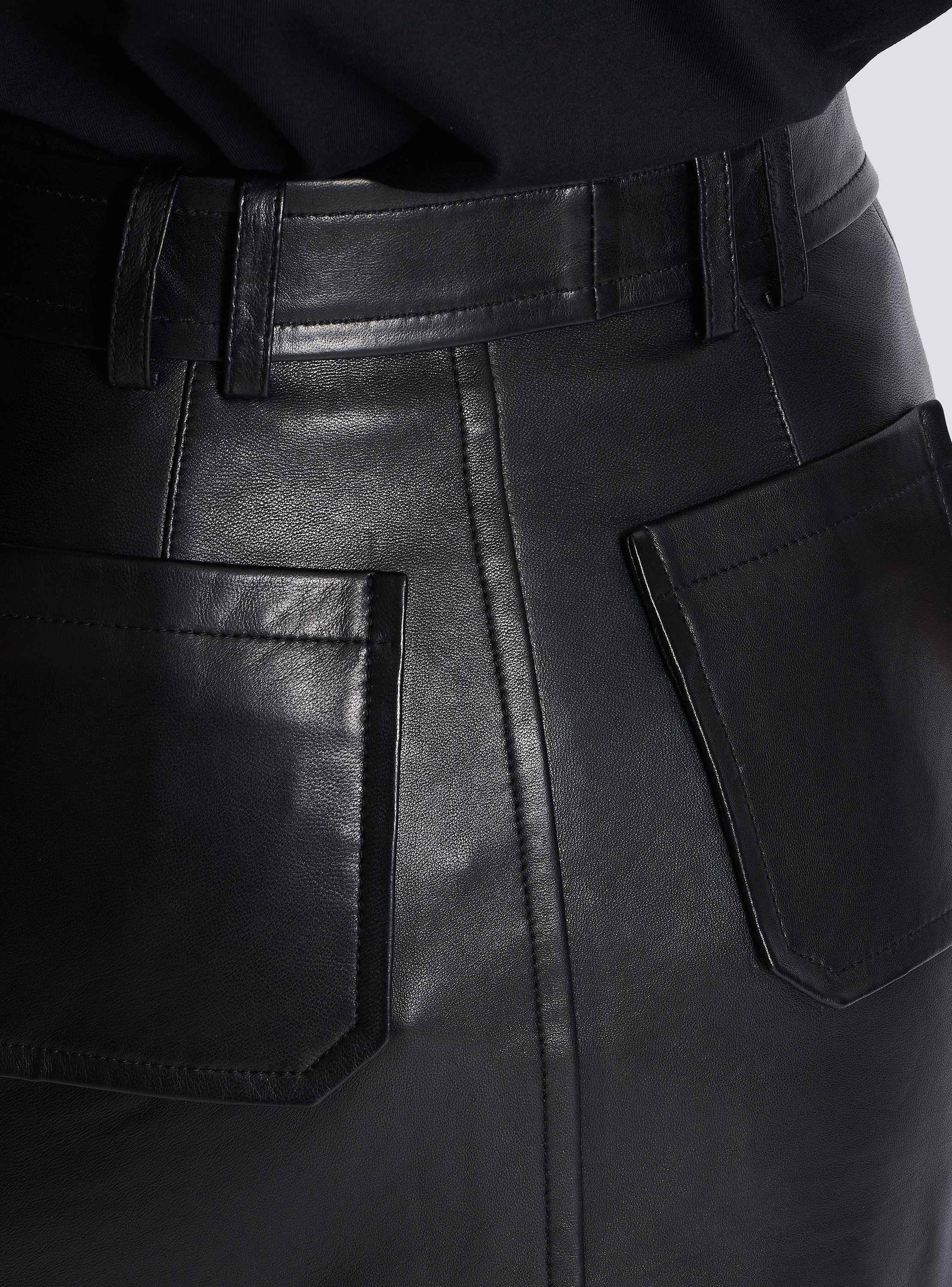 ワンピース BALMAIN Women Short Skirts DF1R8029KG96EAC Black Short lambskin skirt black - Women | BALMAIN