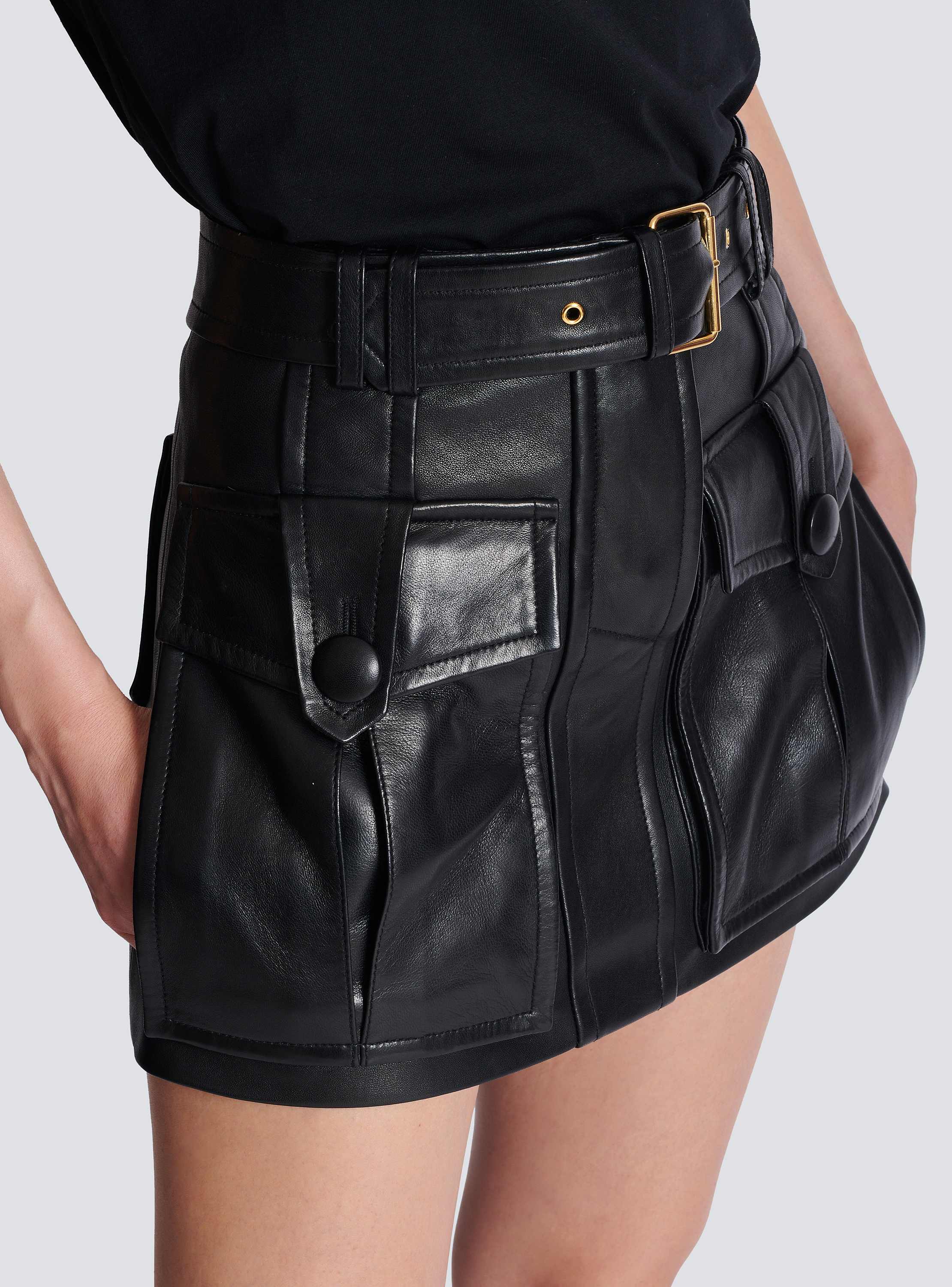 Short lambskin skirt - Women | BALMAIN
