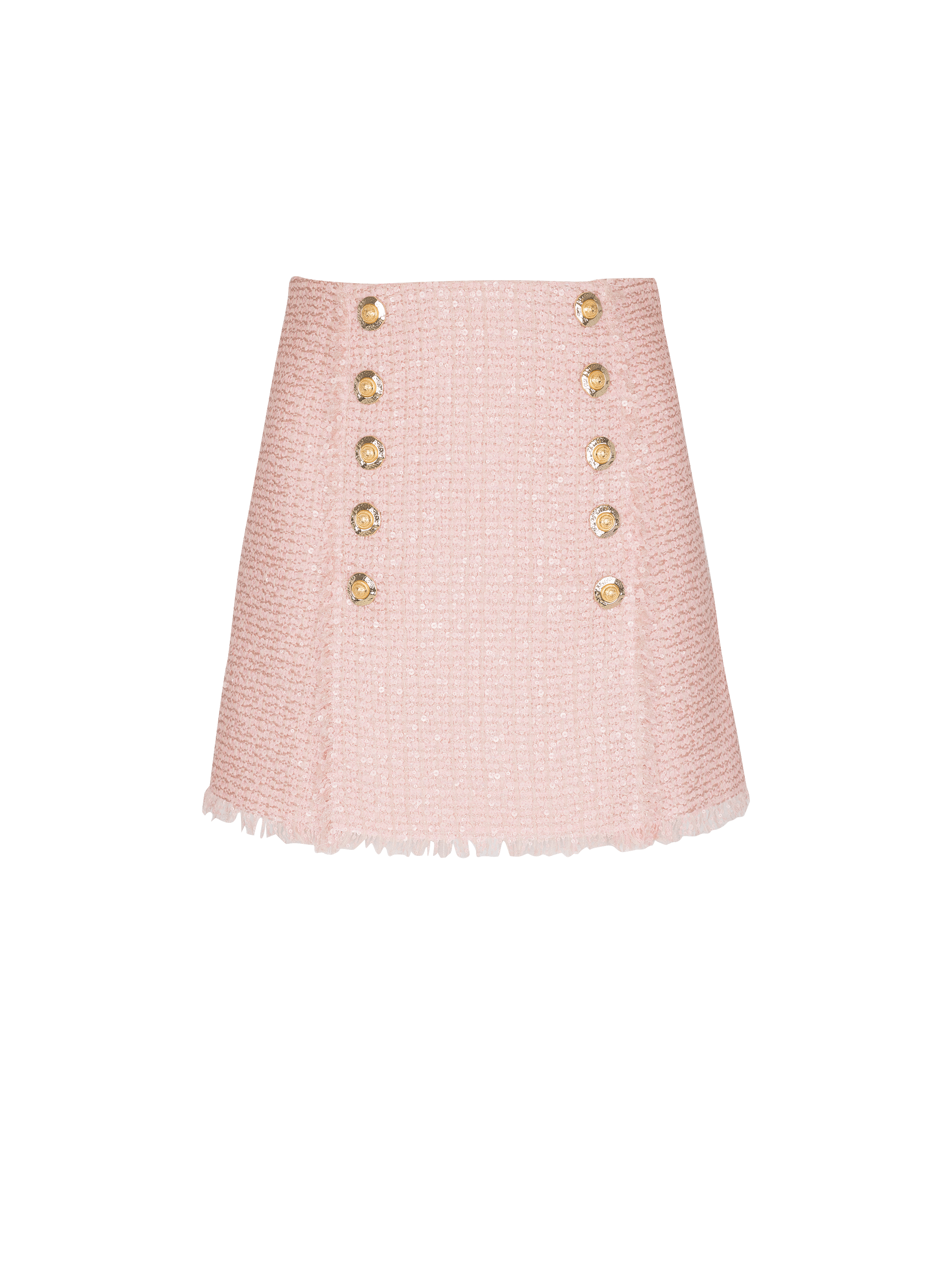 Short sequinned tweed skirt