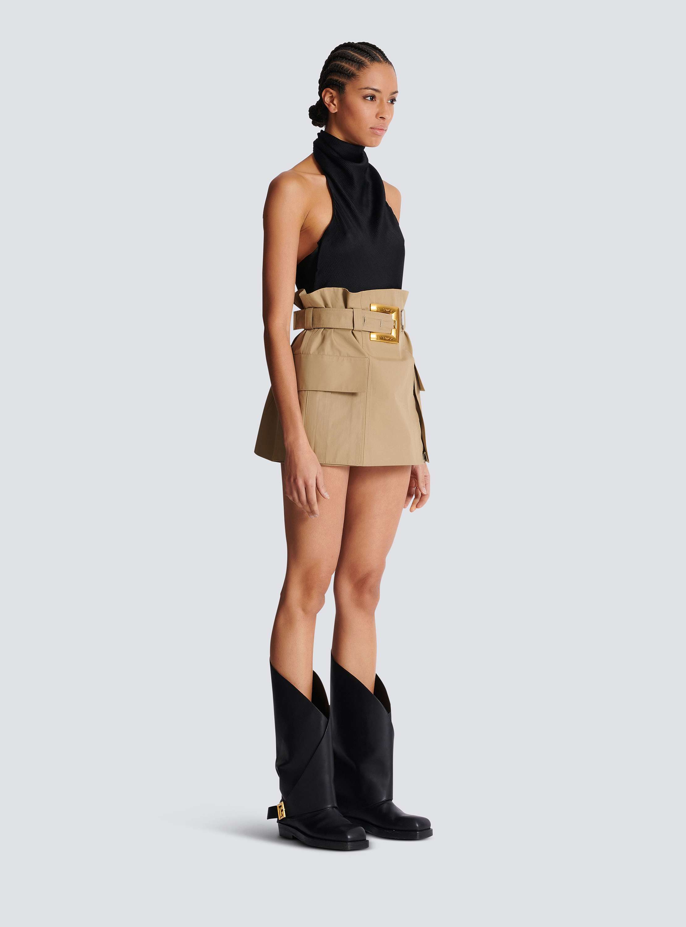 High-waisted gabardine skirt - Women | BALMAIN