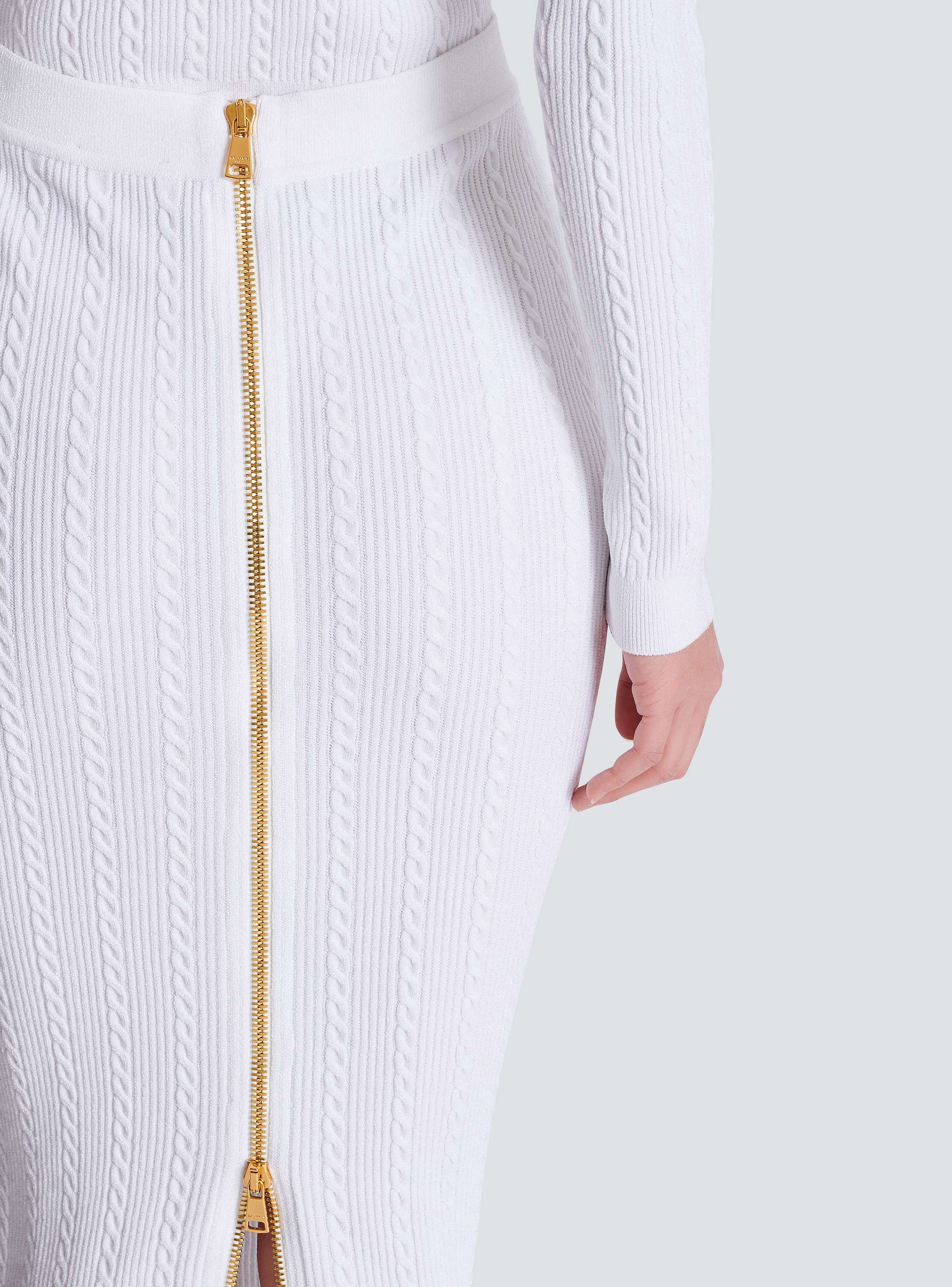 Cable-knit midi skirt