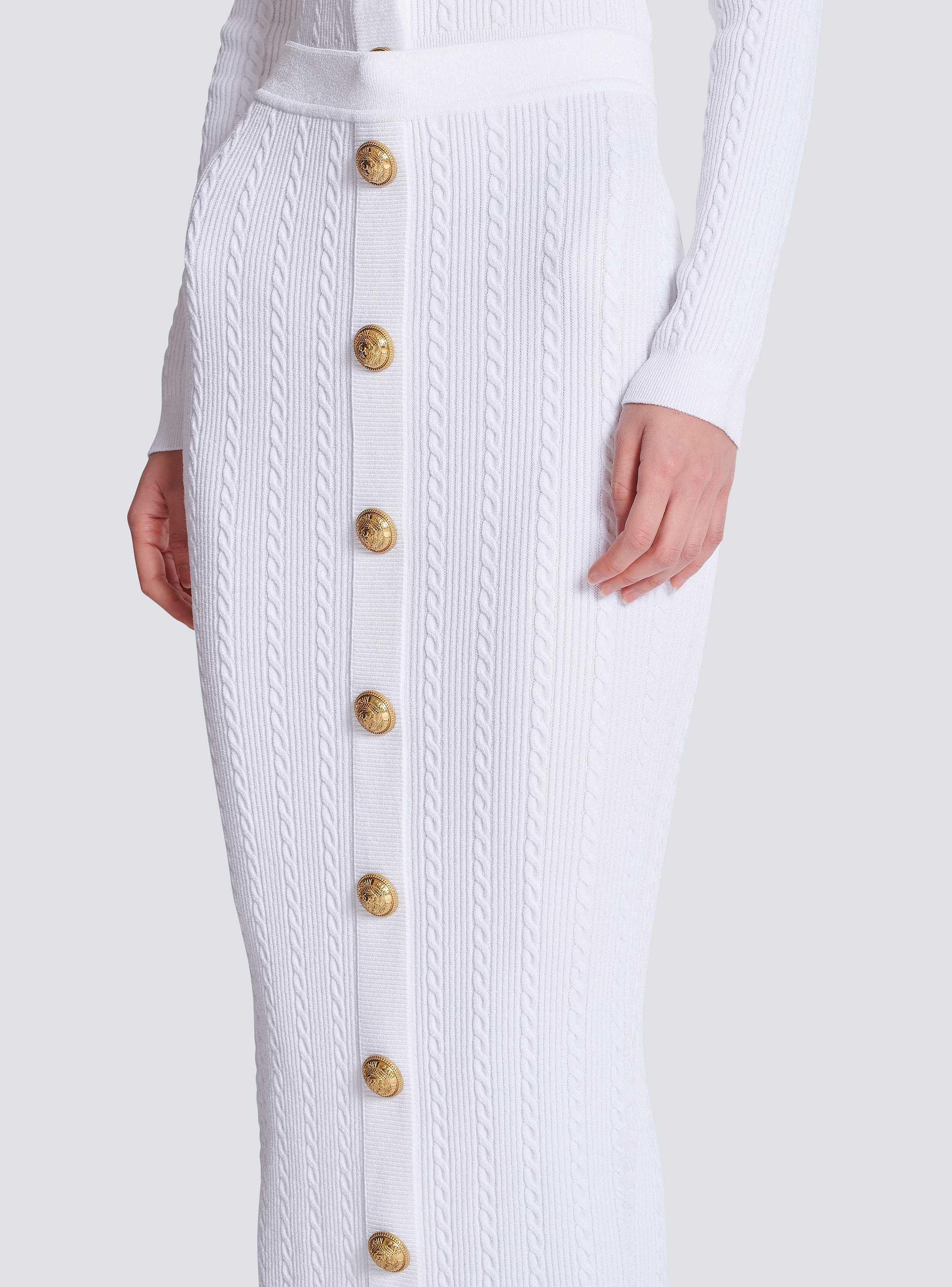 Cable-knit midi skirt