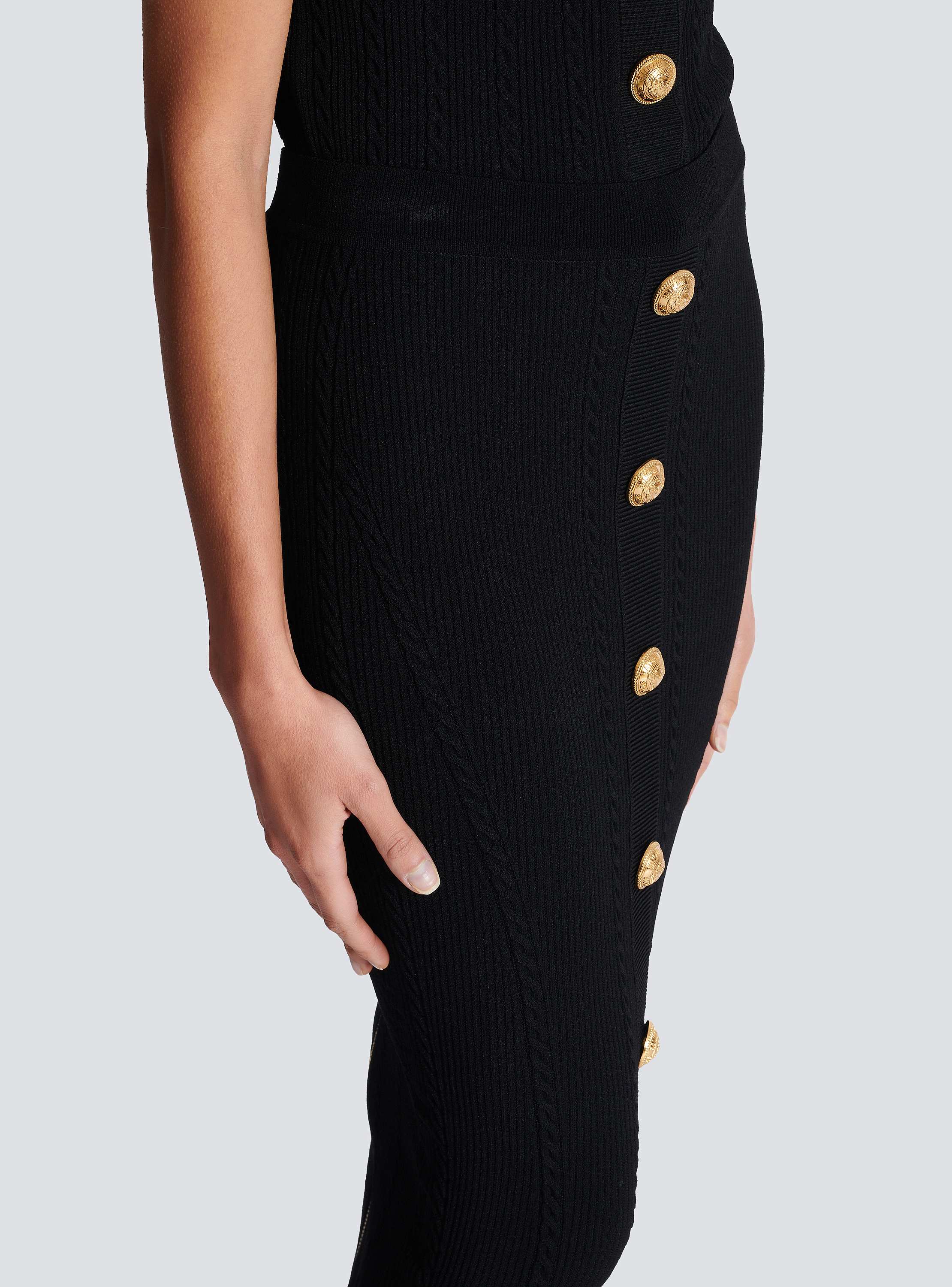 Cable-knit midi skirt