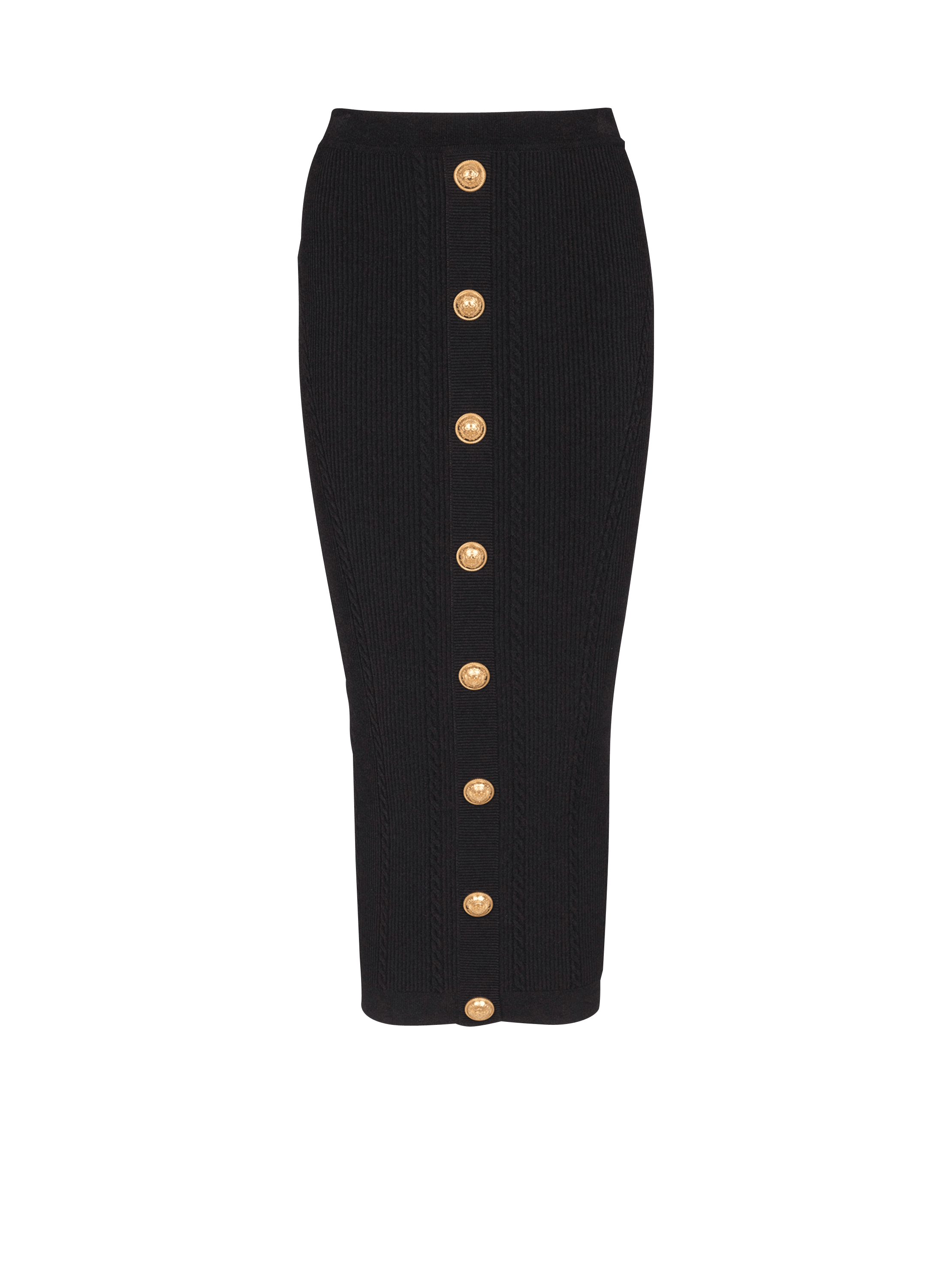 Cable-knit midi skirt