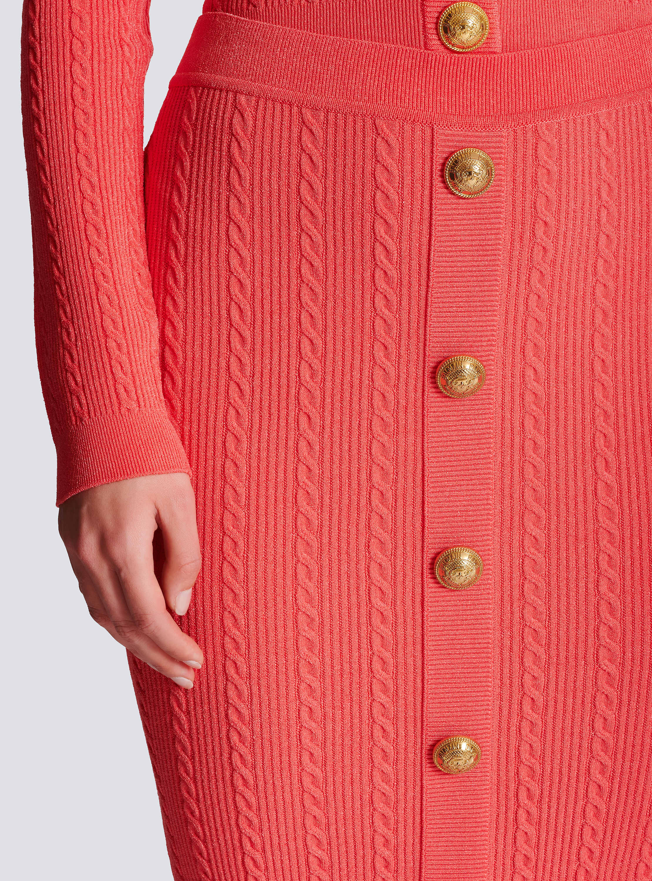 Cable-knit midi skirt - Women | BALMAIN