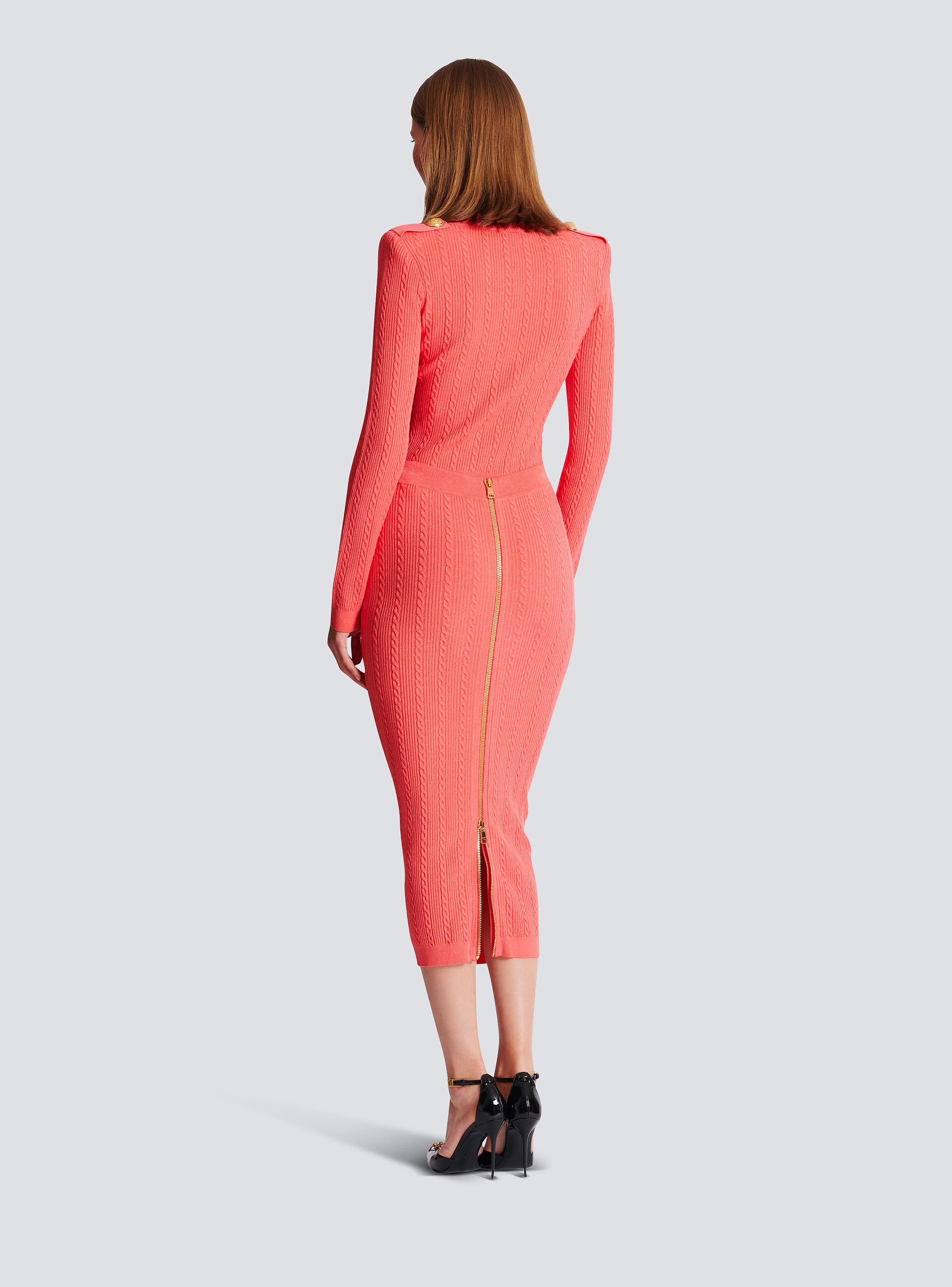 Cable-knit midi skirt - Women | BALMAIN