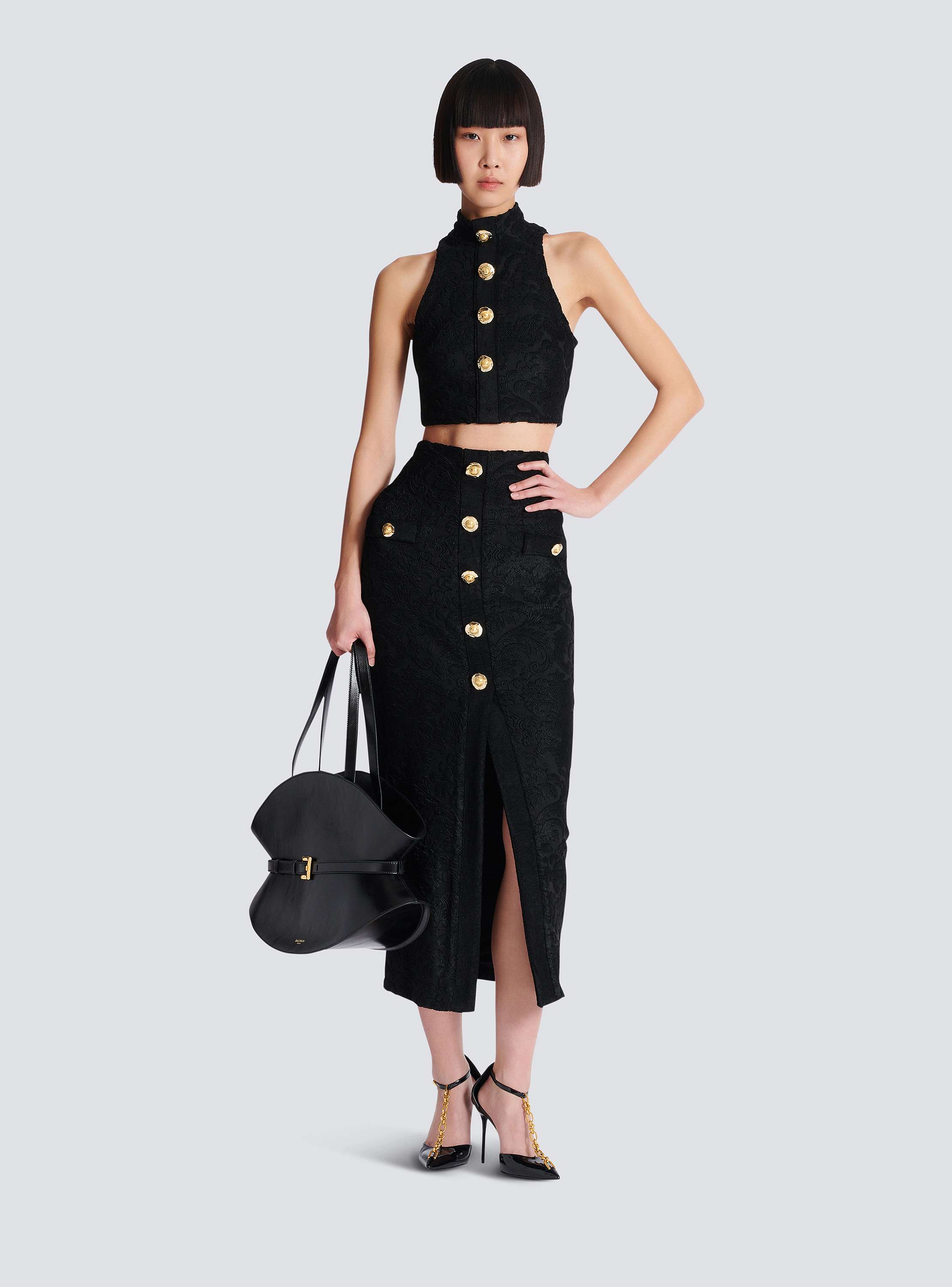 【関税＆送料込み】Balmain Baroque Midi Skirt Shop Balmain - Bouclette Baroque Midi-Skirt | Saks Fifth