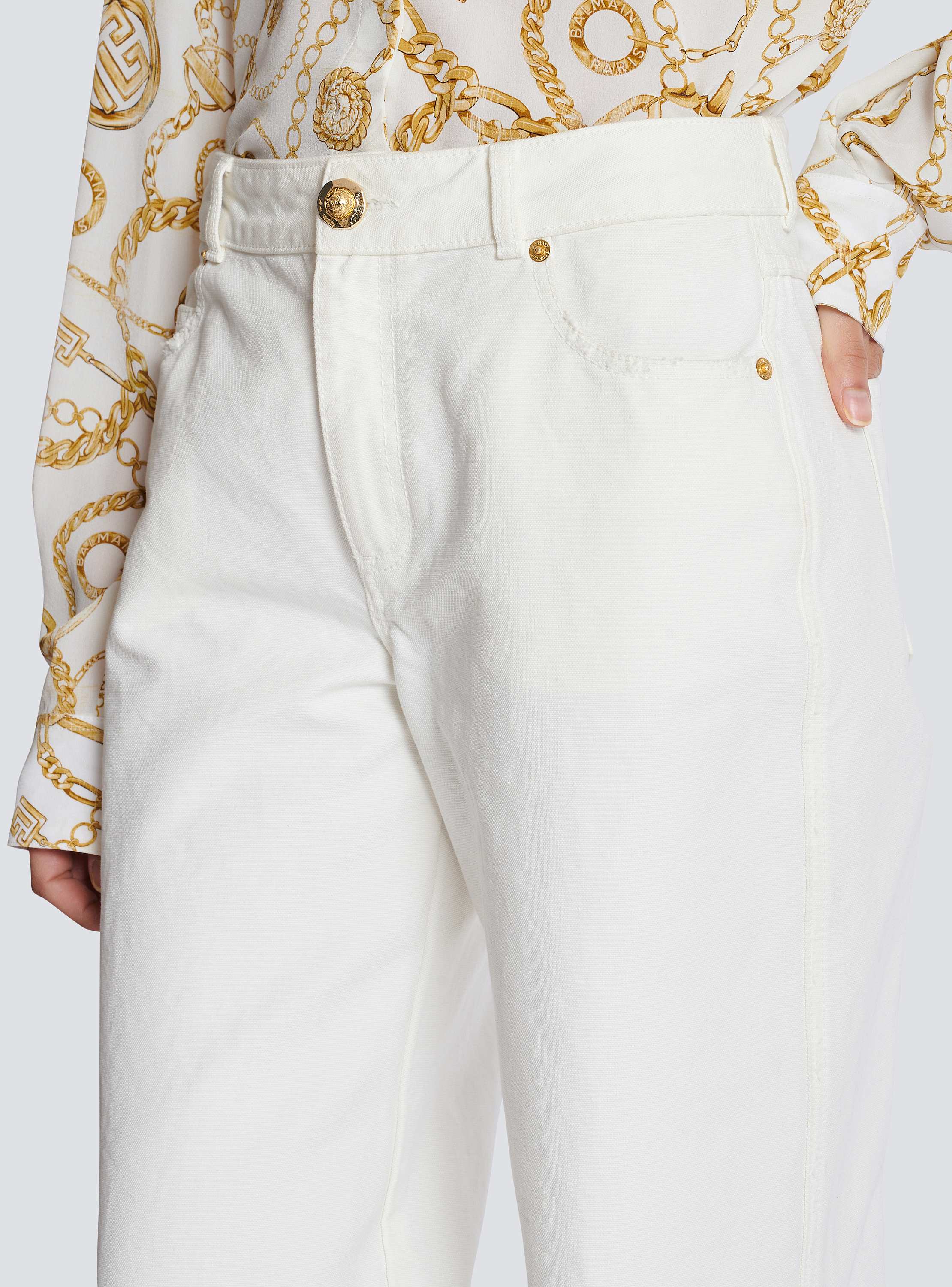 Plain denim straight-fit jeans