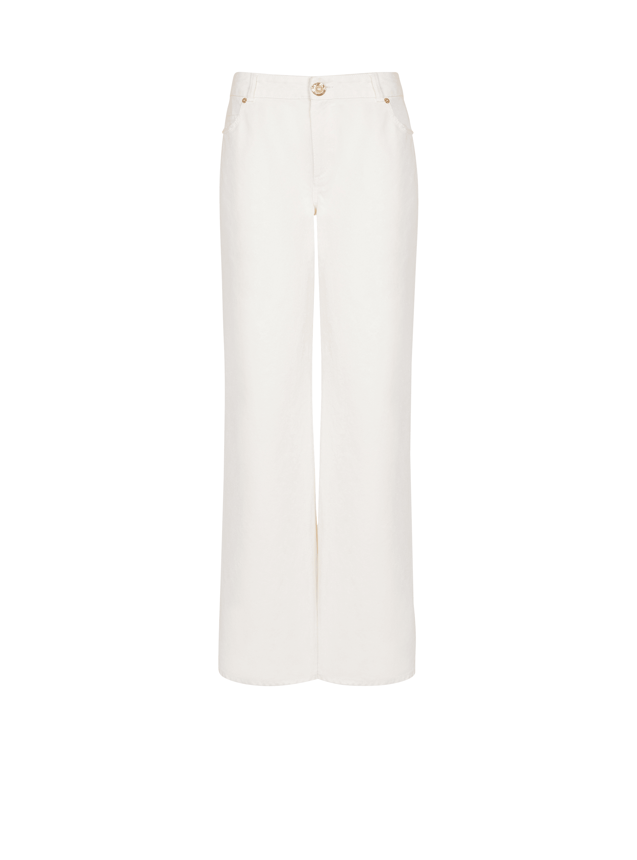 Plain denim straight-fit jeans