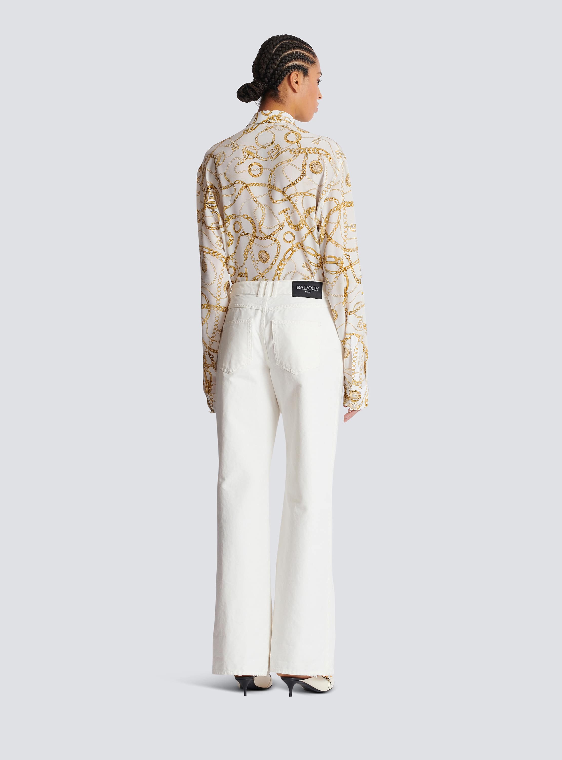 Plain denim straight-fit jeans