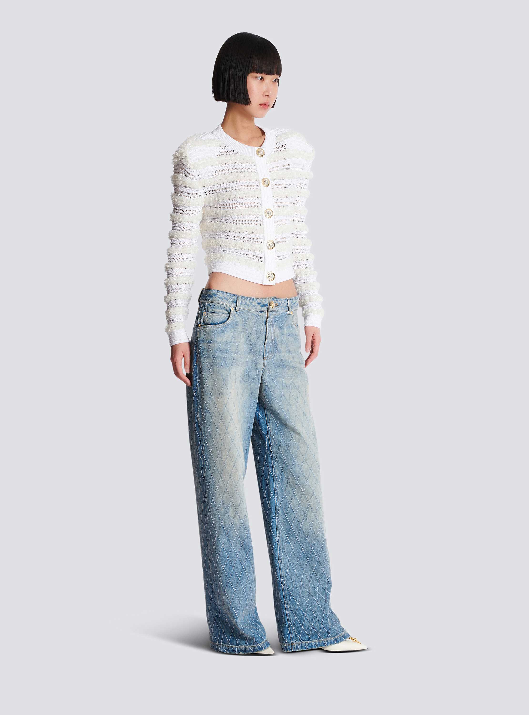 パンツ BALMAIN Woman Pants Blue BF1PO105WC09 6UC Women's Designer Denim Collection | BALMAIN