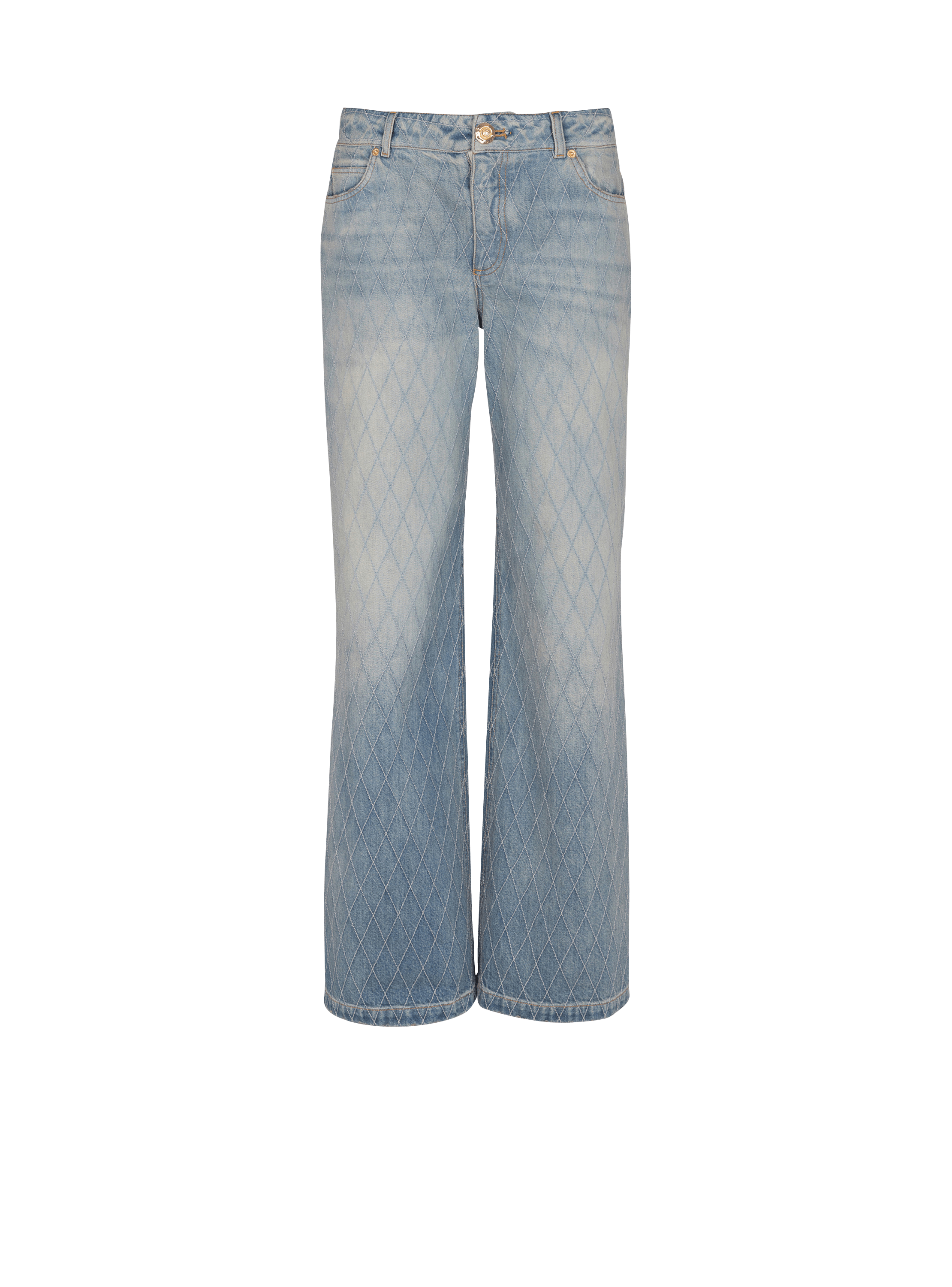 Diamond denim straight-fit jeans