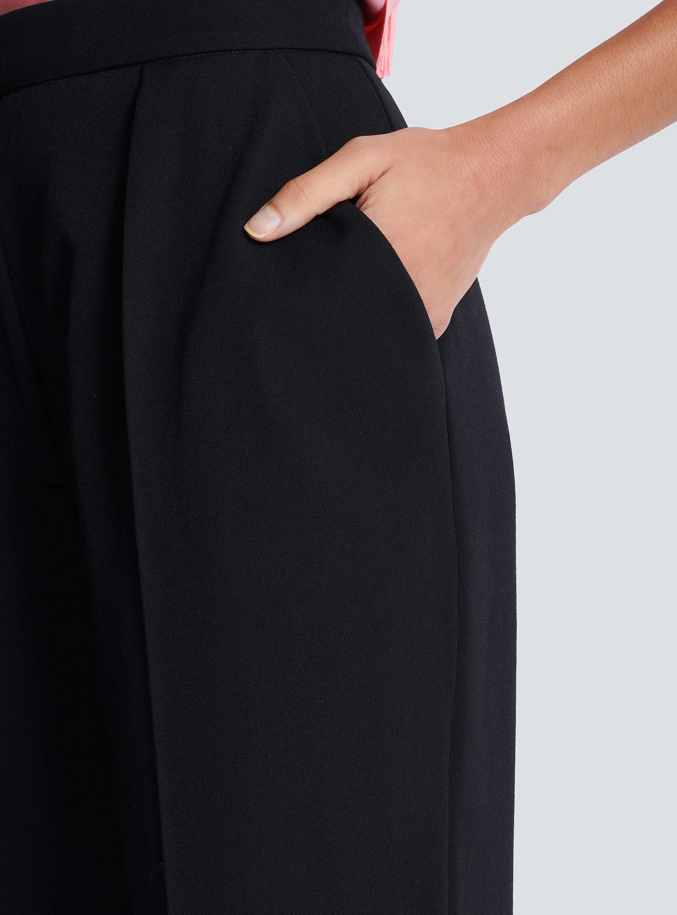 【関税＆送料込み】Balmain Grain De Poudre Pants Tailored grain de poudre trousers black black - Women | BALMAIN