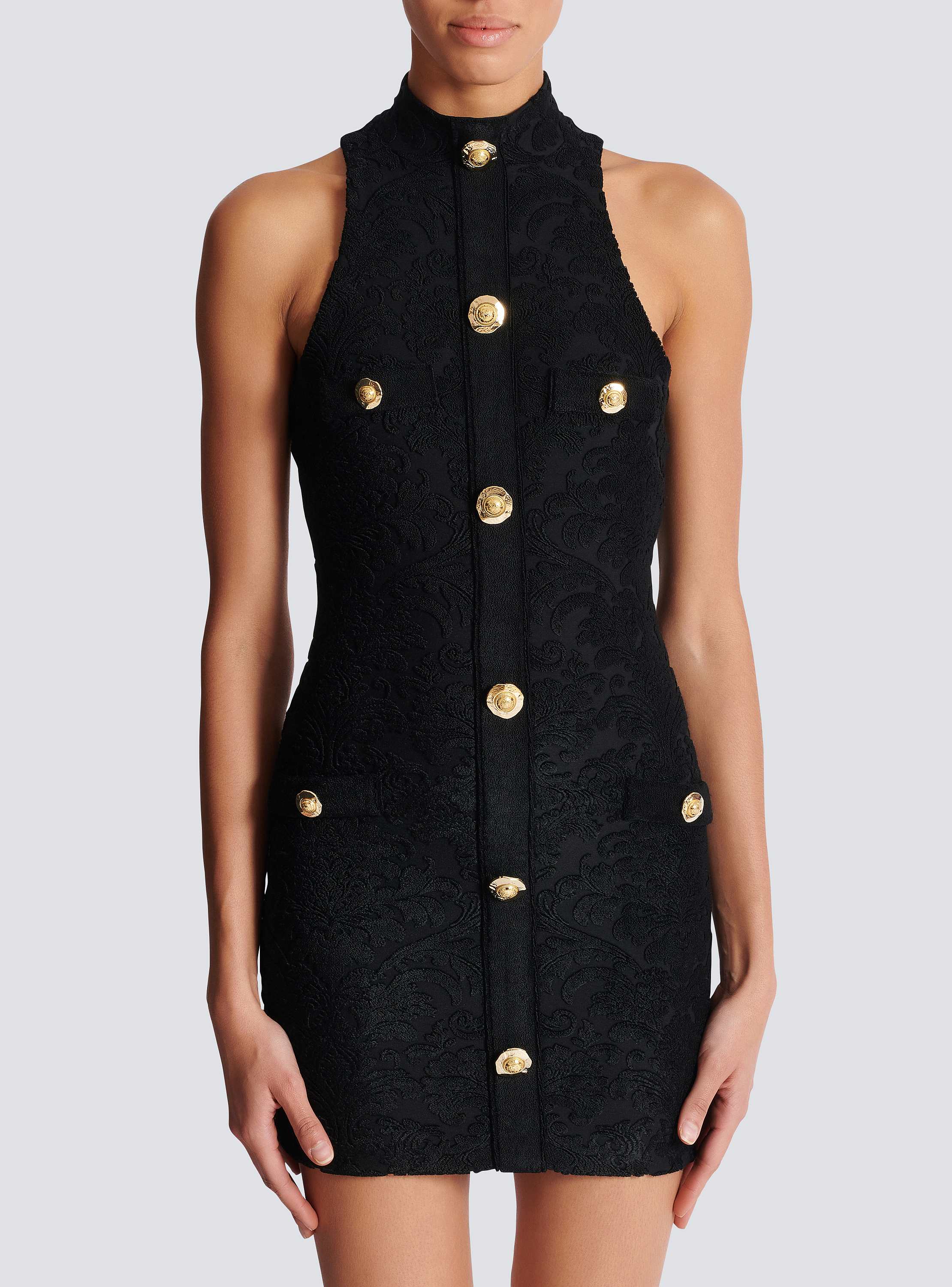 Baroque pattern short bodycon dress