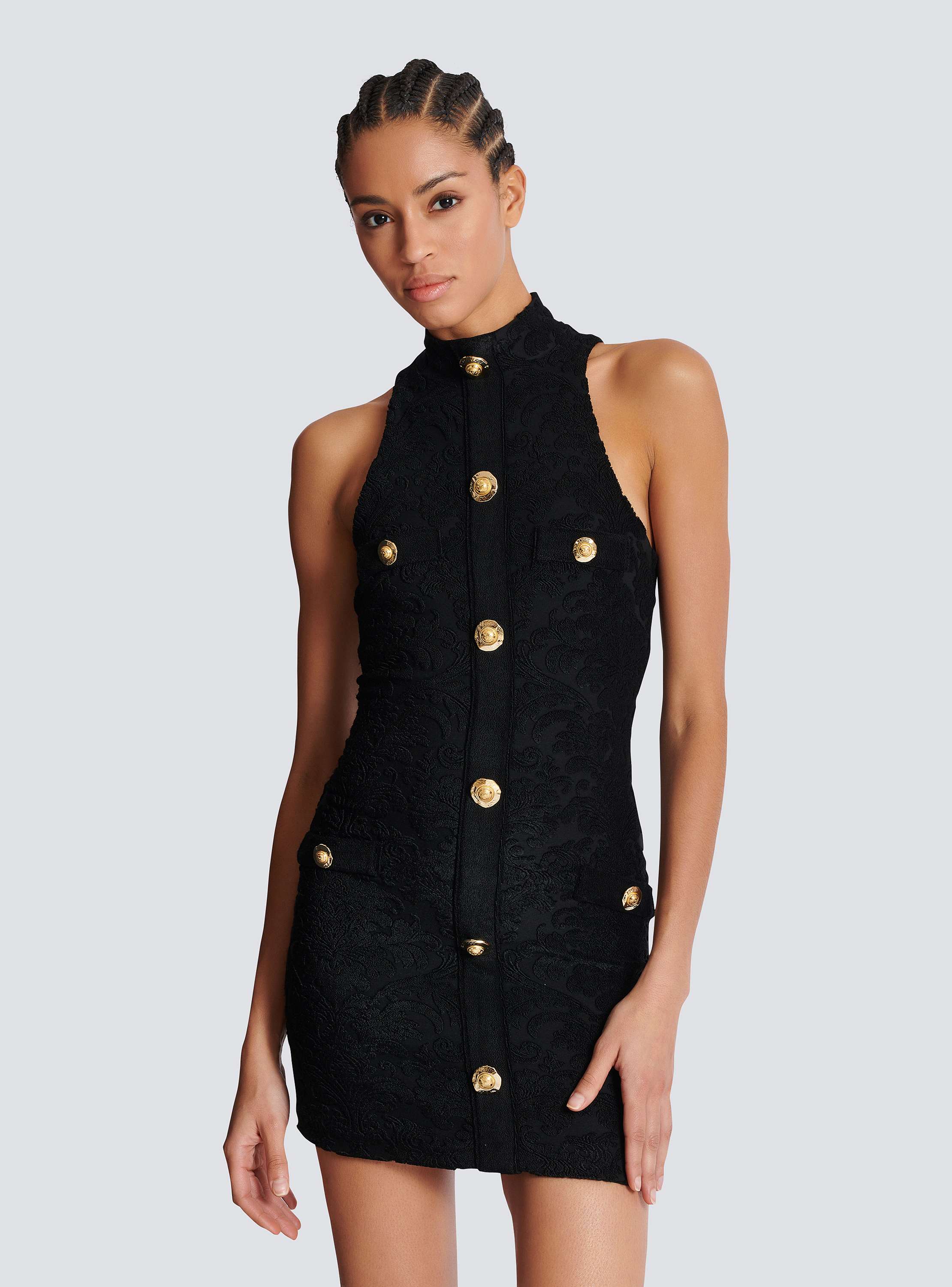 Baroque pattern short bodycon dress