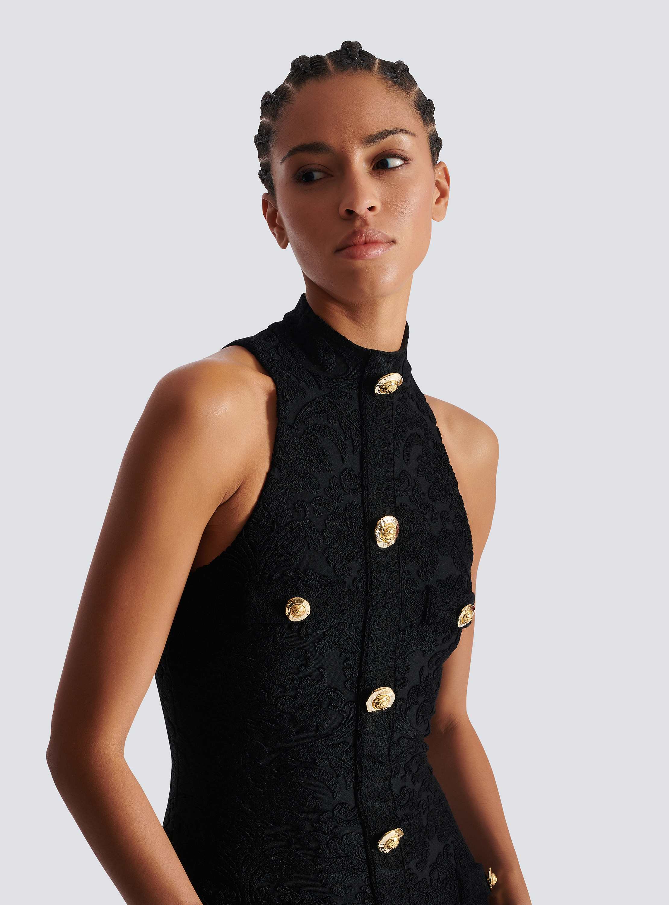 Baroque pattern short bodycon dress