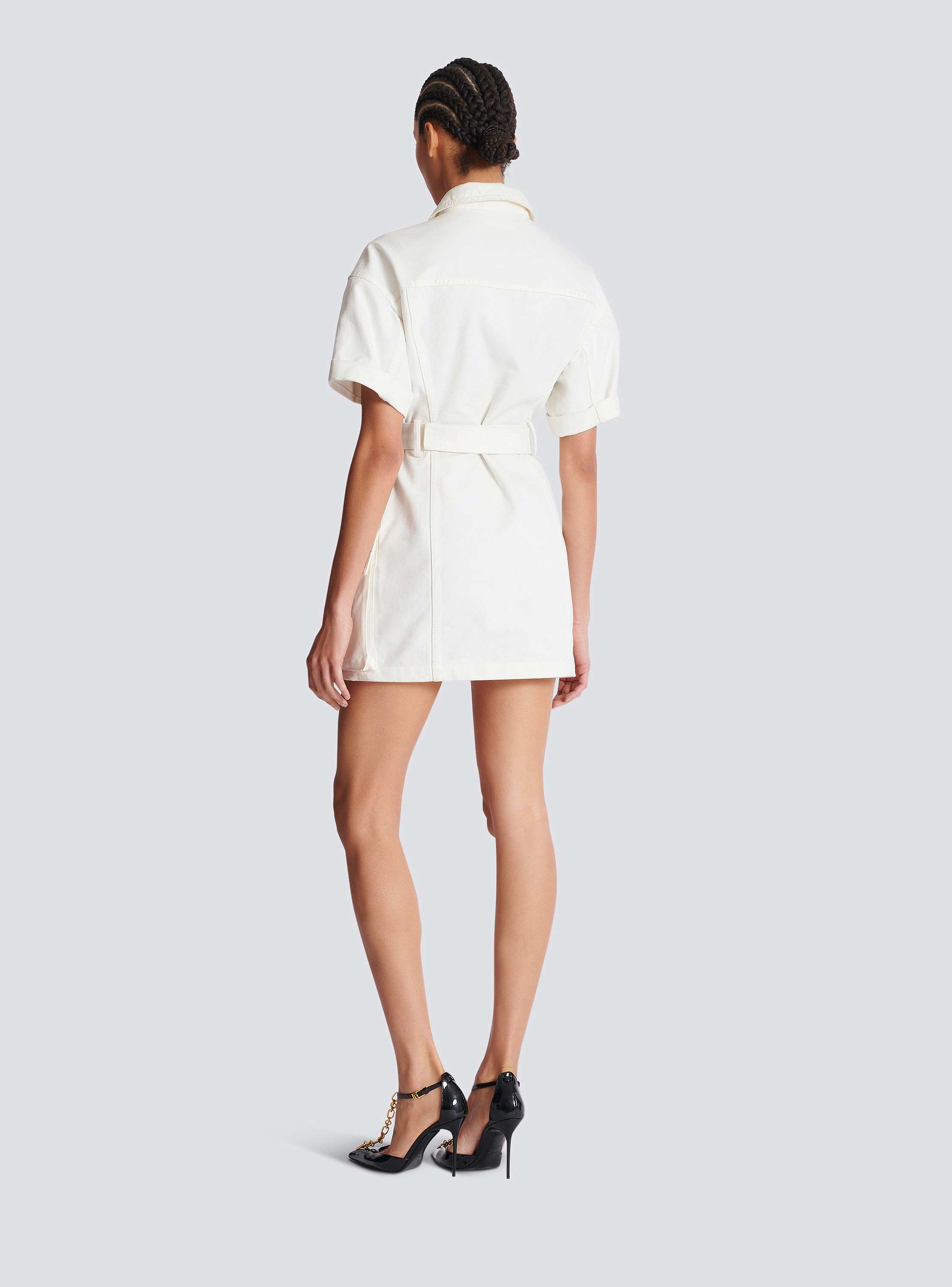 ワンピース BALMAIN Women Mid Skirts DF1RJ155KF24 P BALMA 0FA WHITE Balmain ribbed-knit Mini Skirt | White | FARFETCH