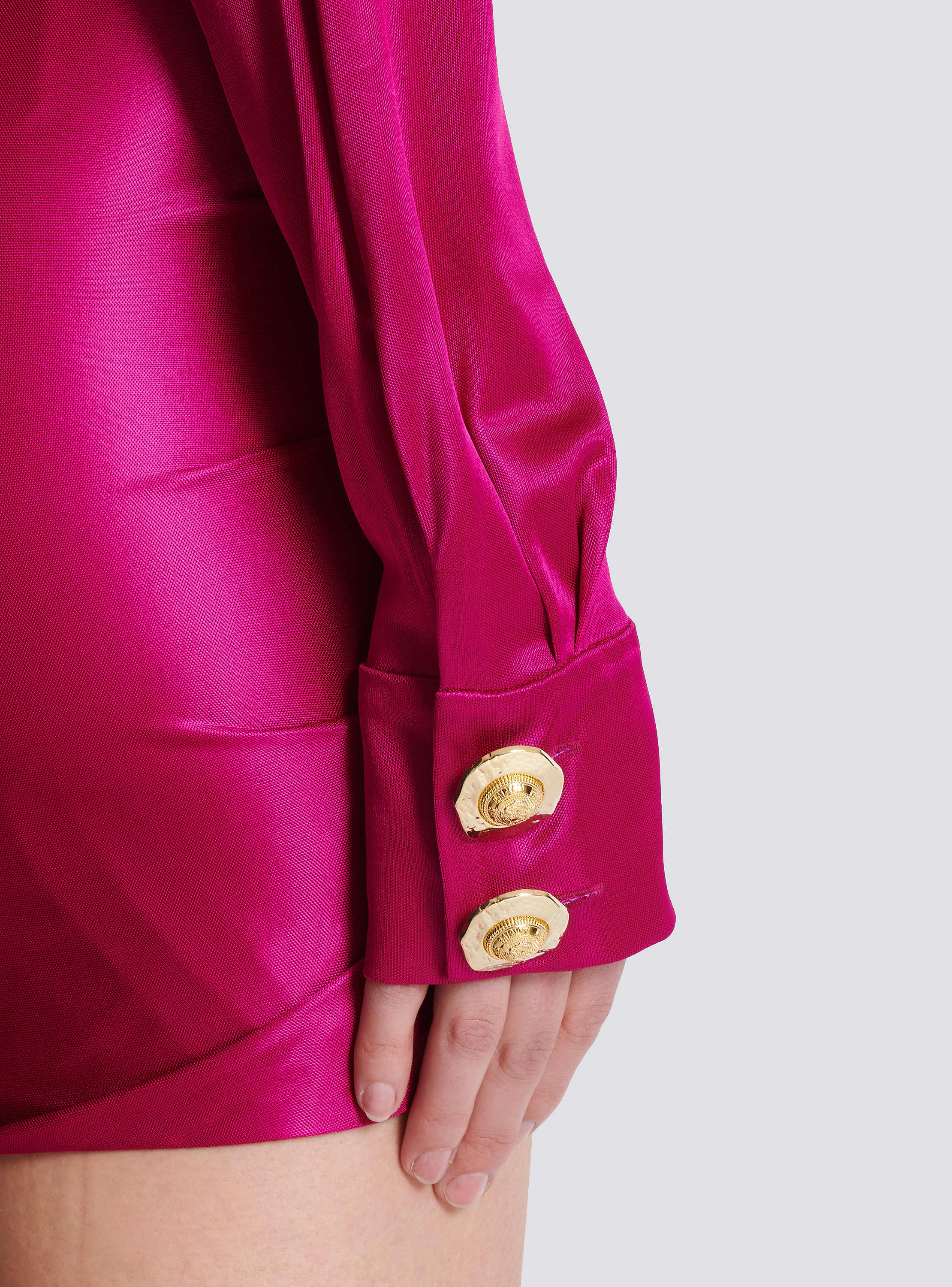 Short draped interlock jersey dress