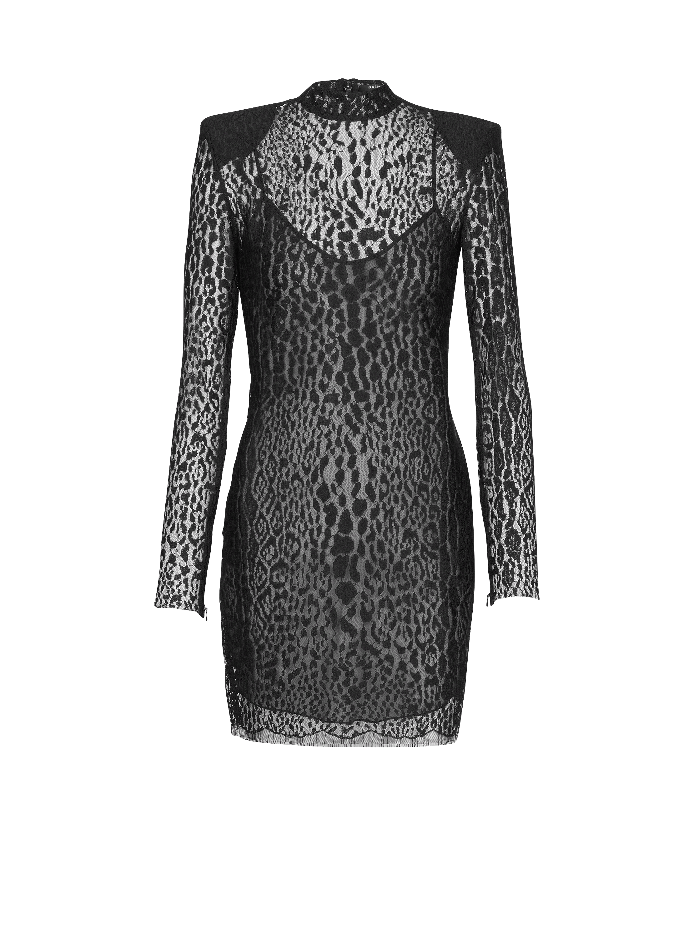 Leopard pattern lace bodycon dress
