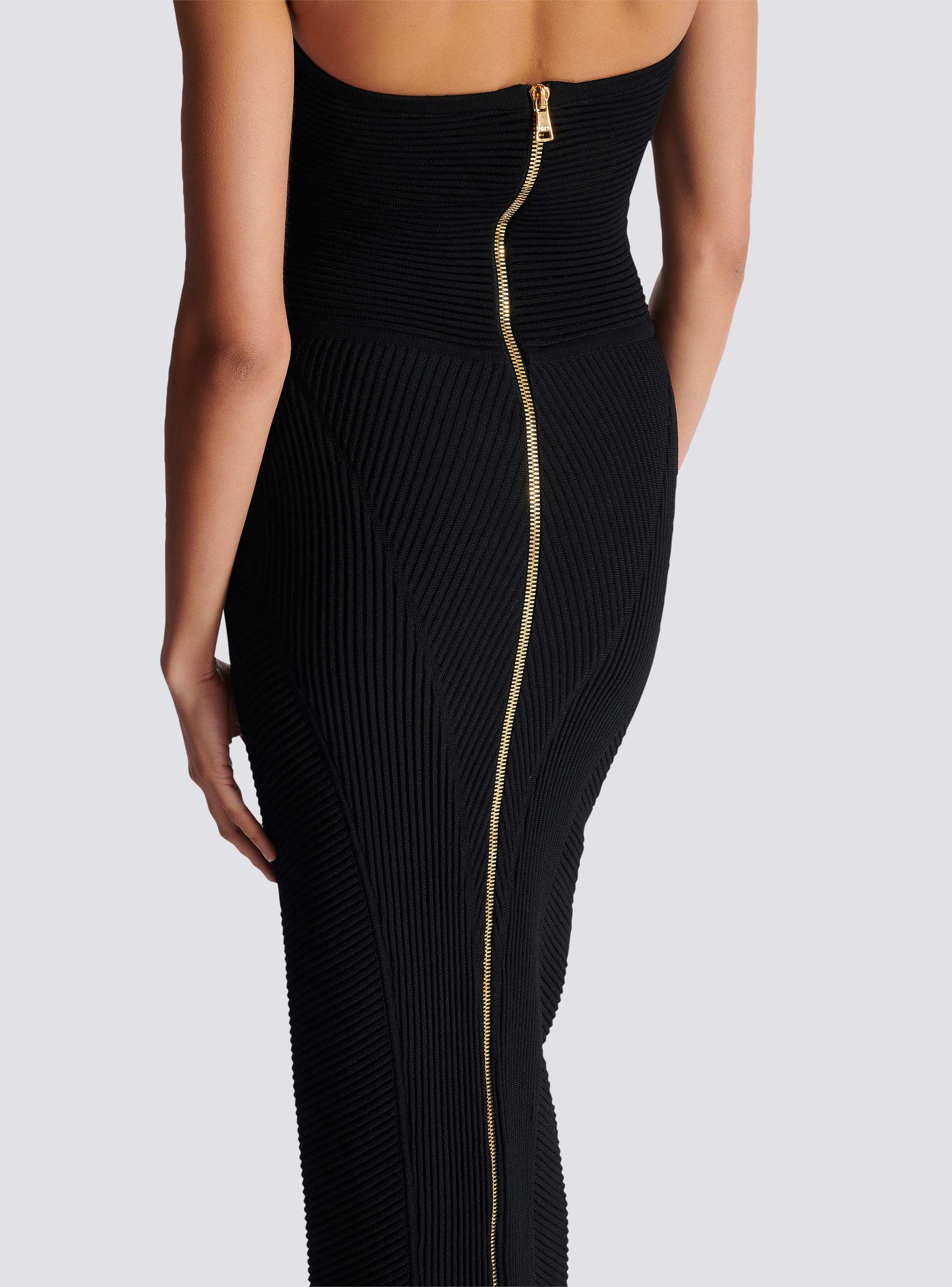 Long strapless knit dress