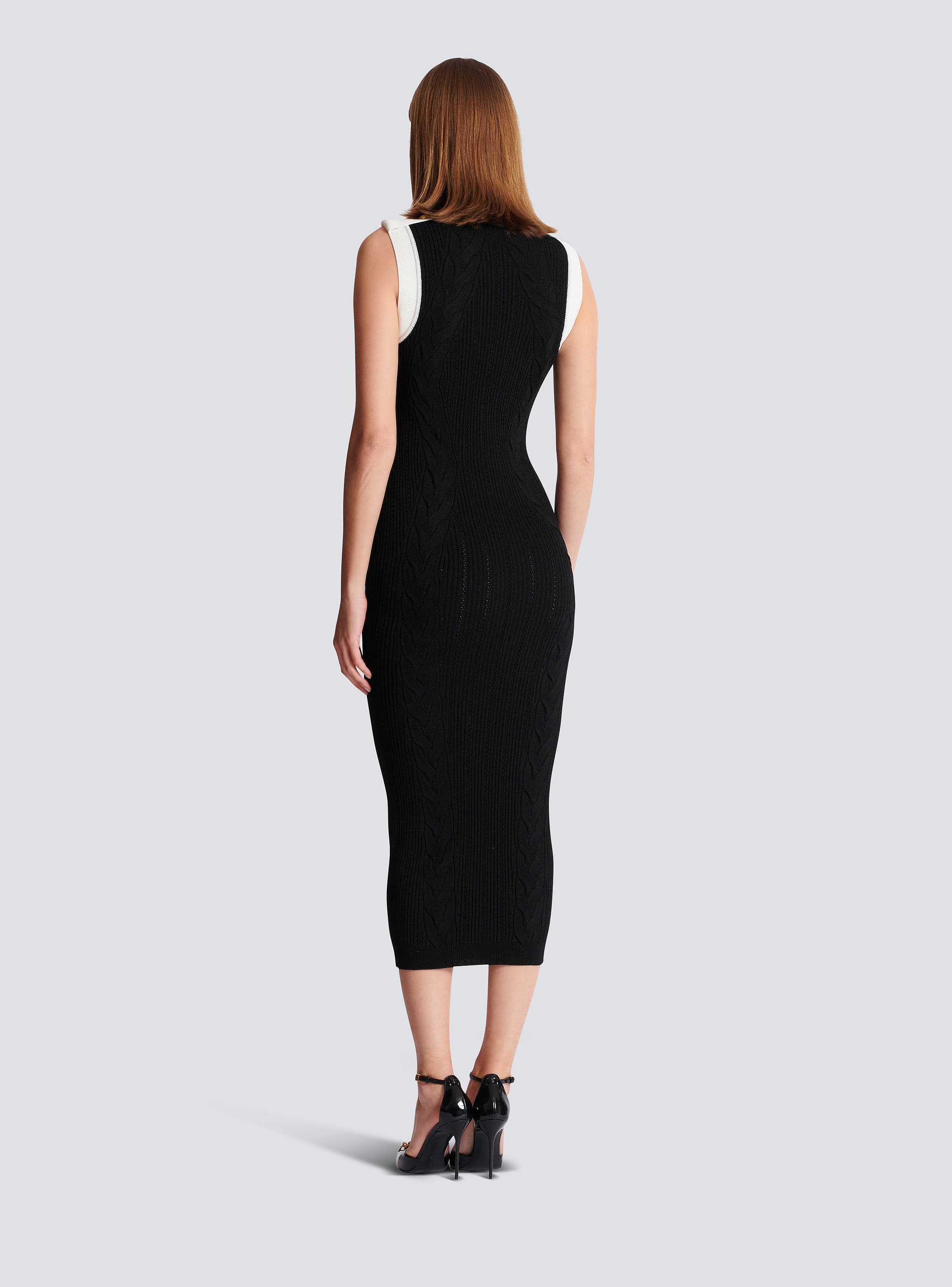 【関税＆送料込み】Balmain Two-Tone Knit Dress Two-tone knit dress with buttons - Women | BALMAIN