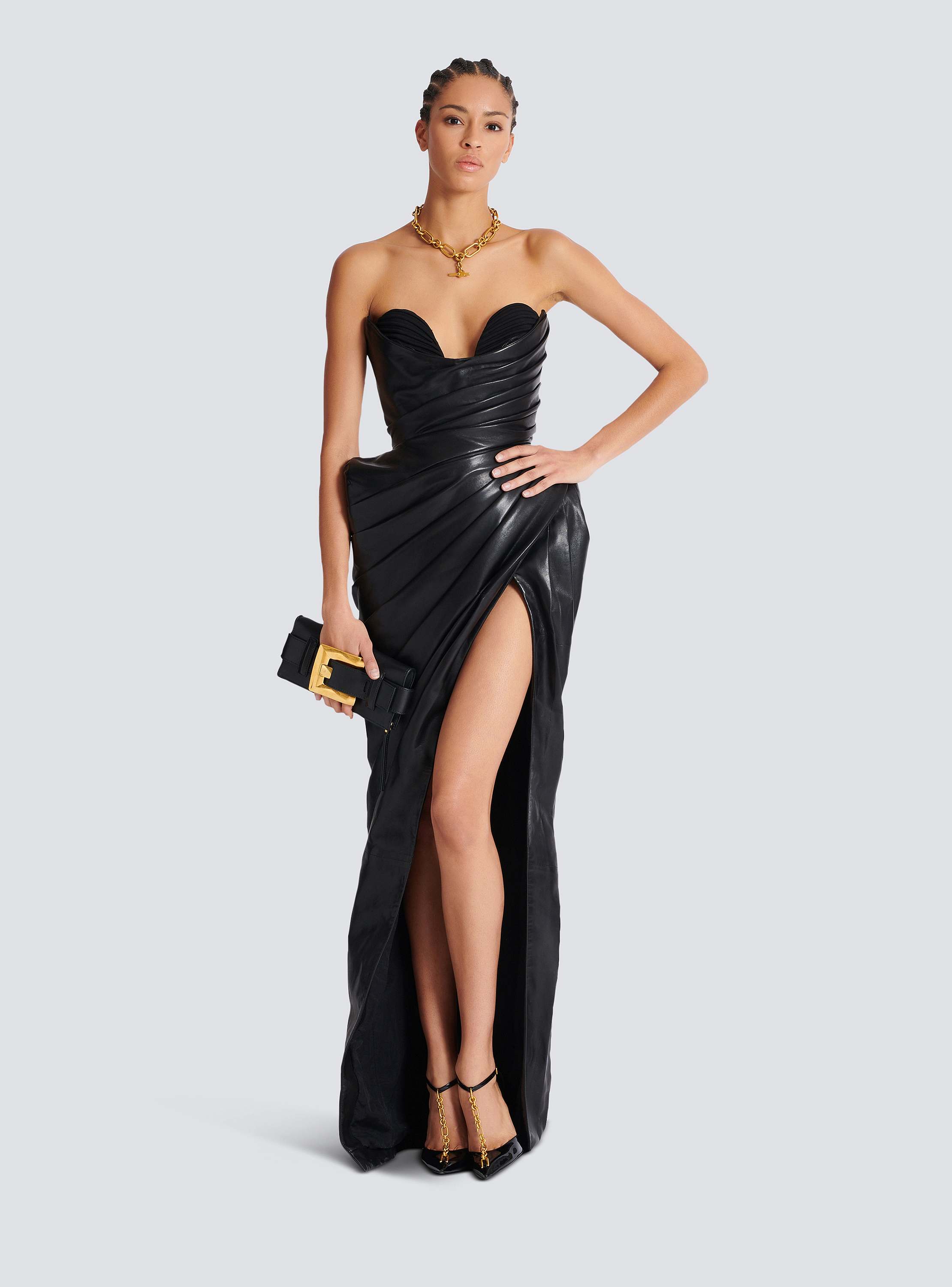 オールインワン・サロペット Balmain Chain Strap Mini Dress Balmain Sequined Chain-Strap Minidress | Saks Fifth Avenue