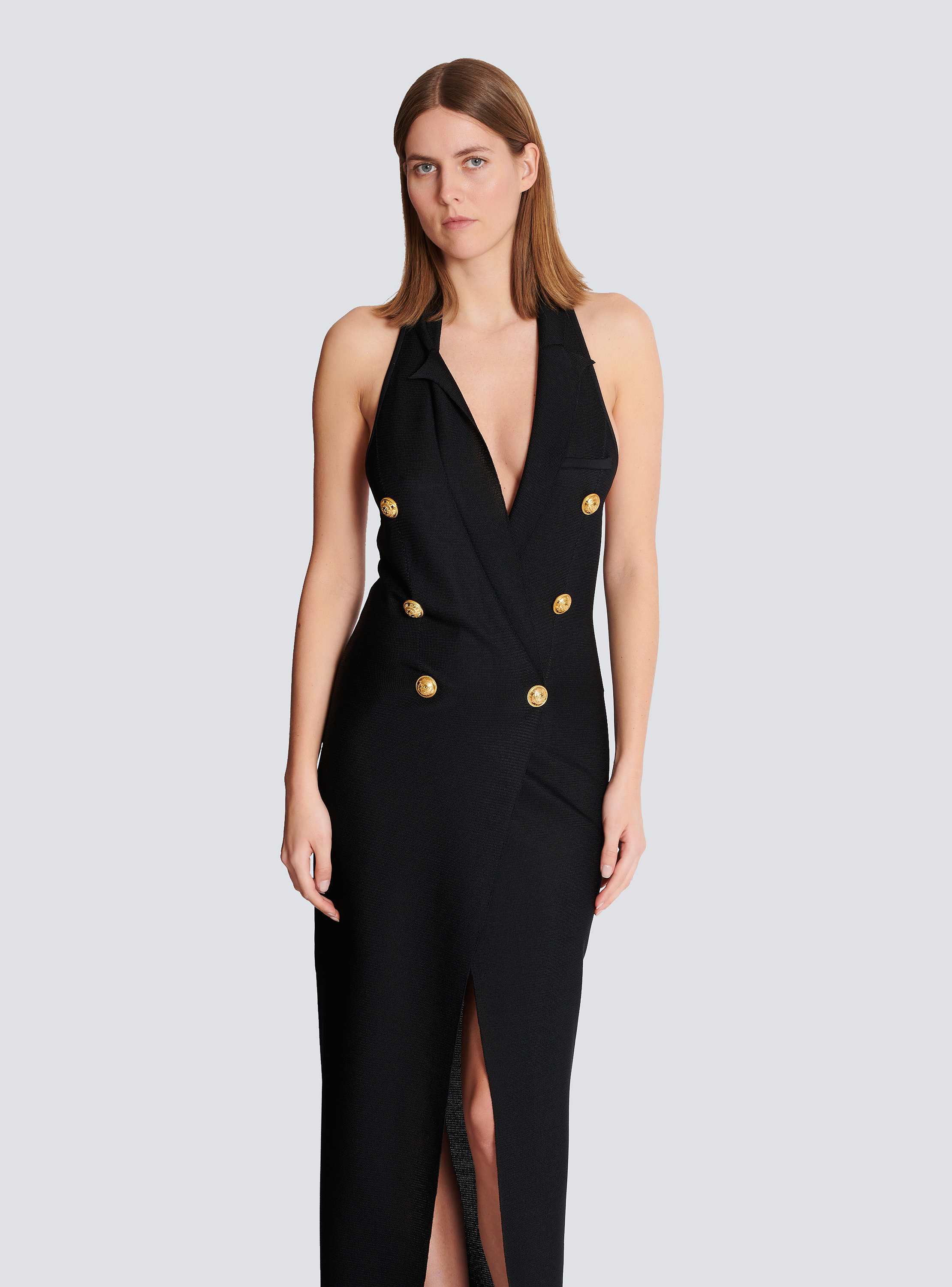 Long halterneck knit dress - Women | BALMAIN