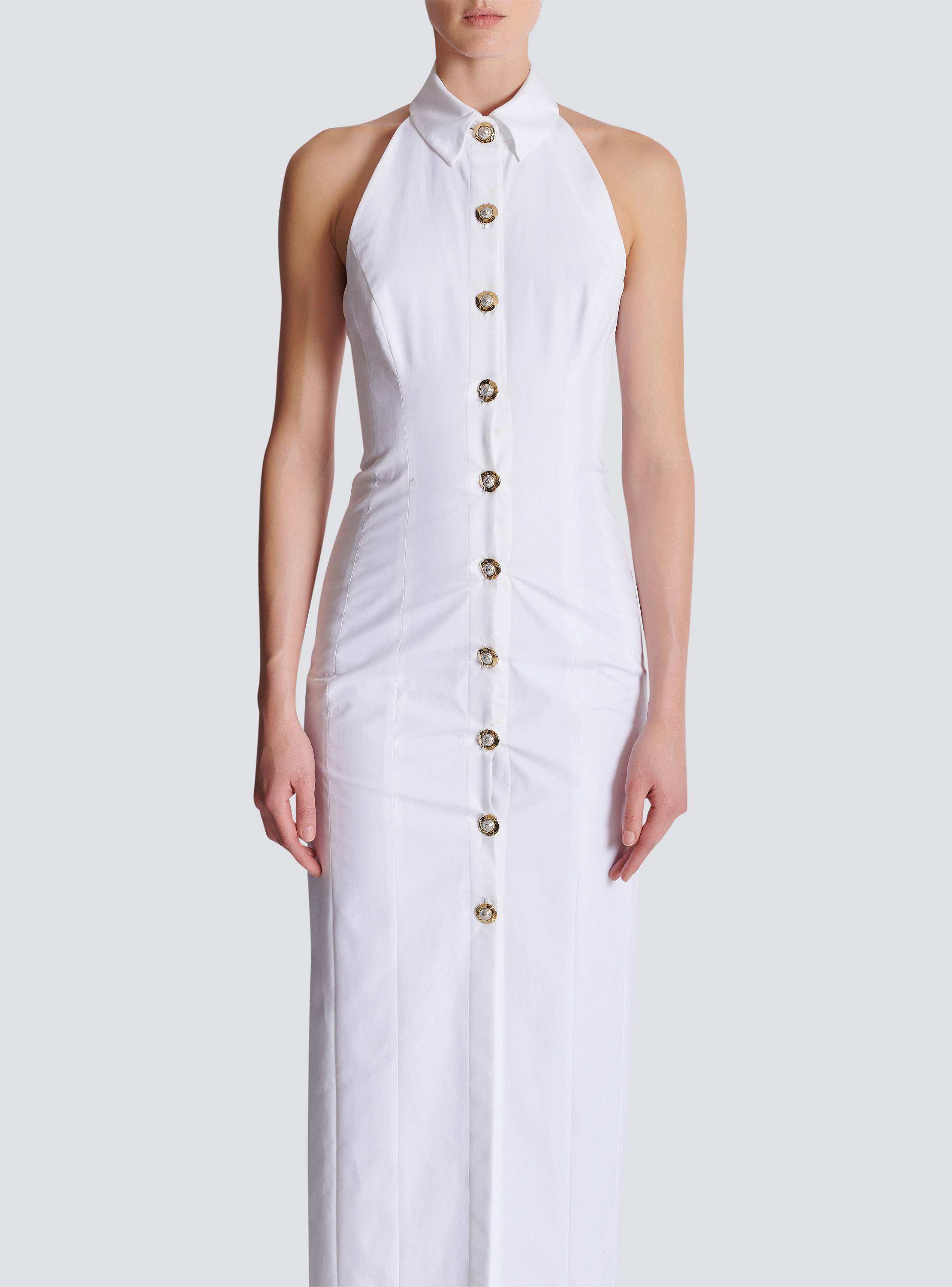 Bodycon backless poplin dress 