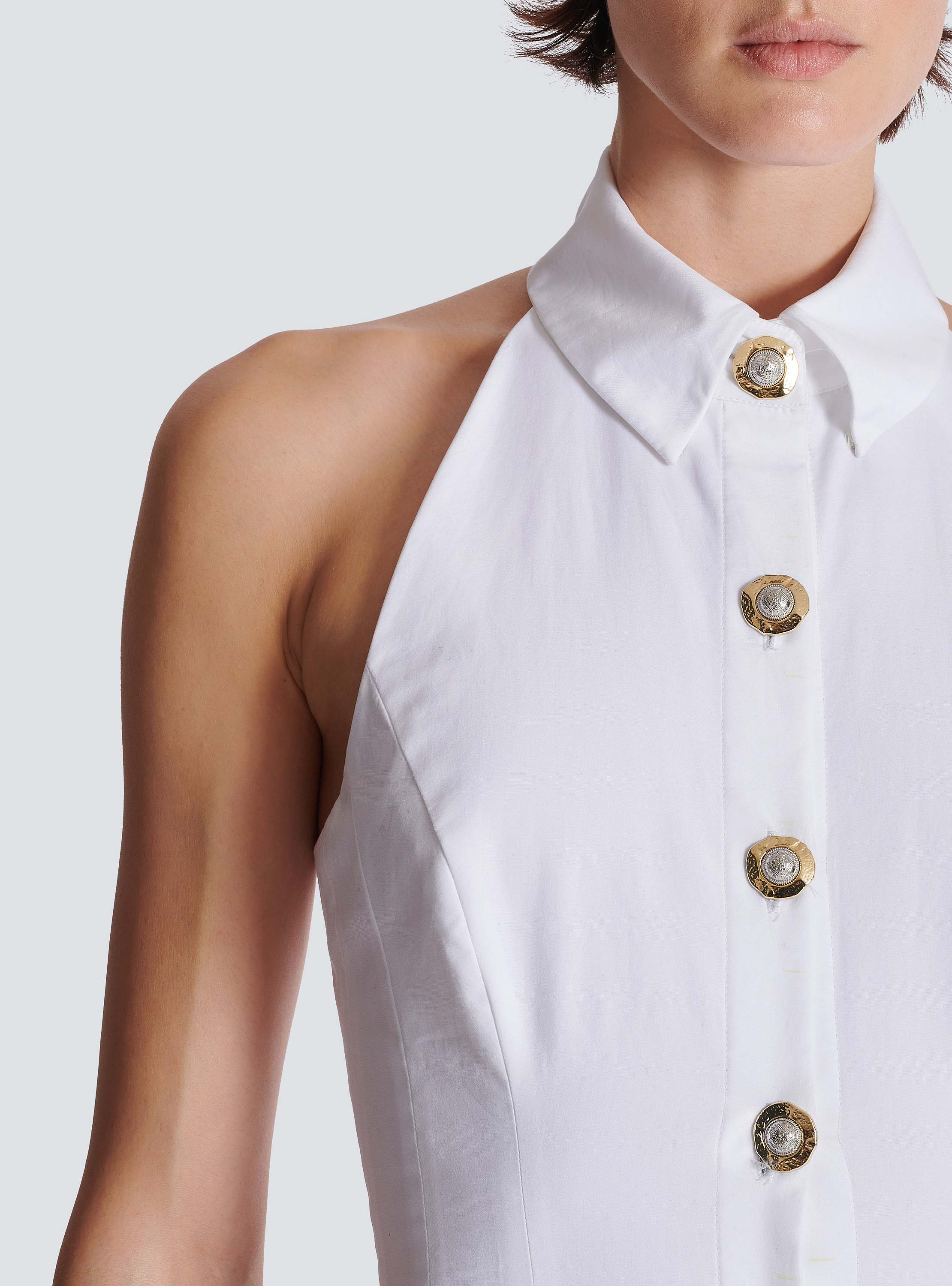 Bodycon backless poplin dress 