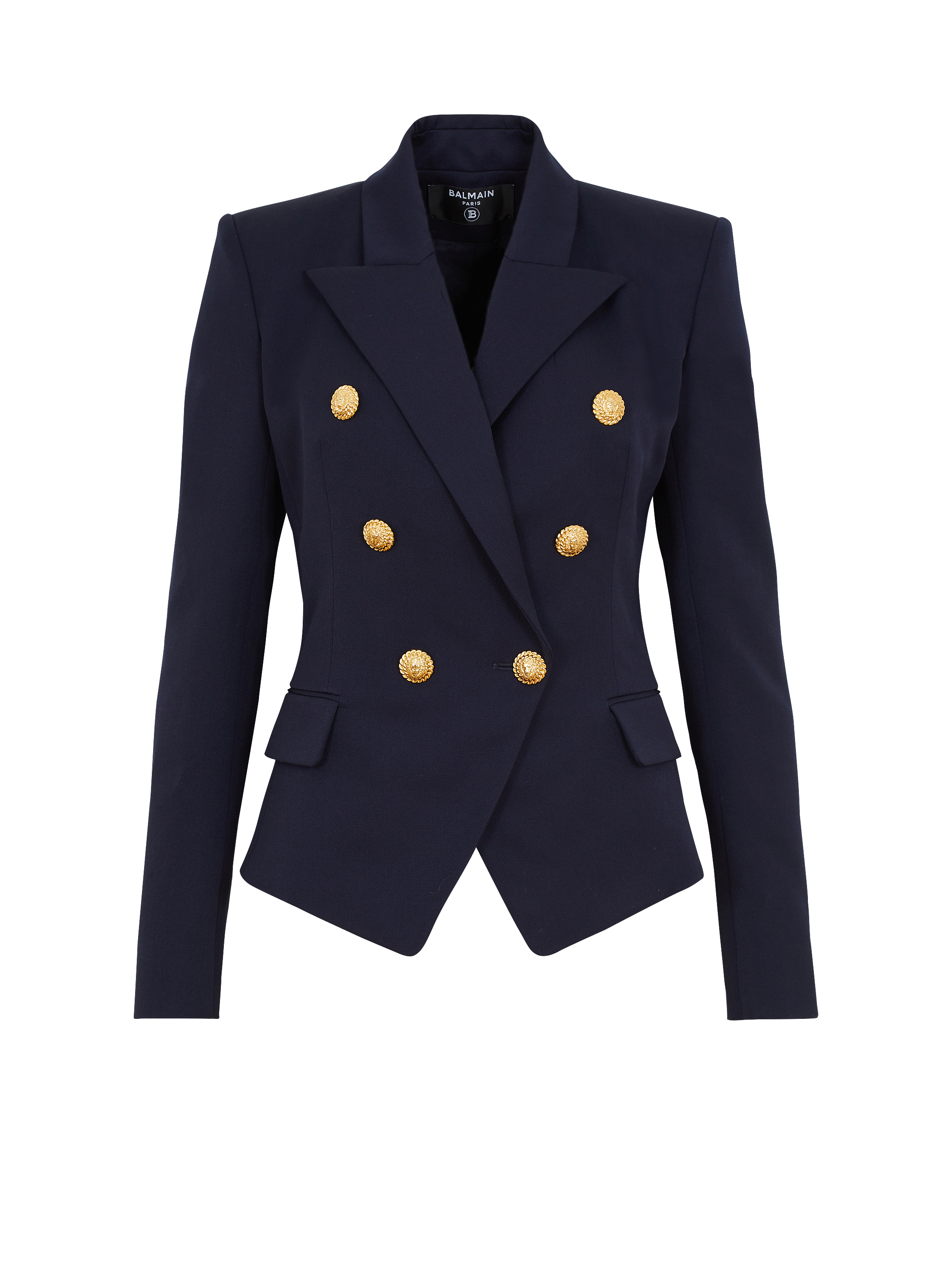 Fitted wool 6-button jacket