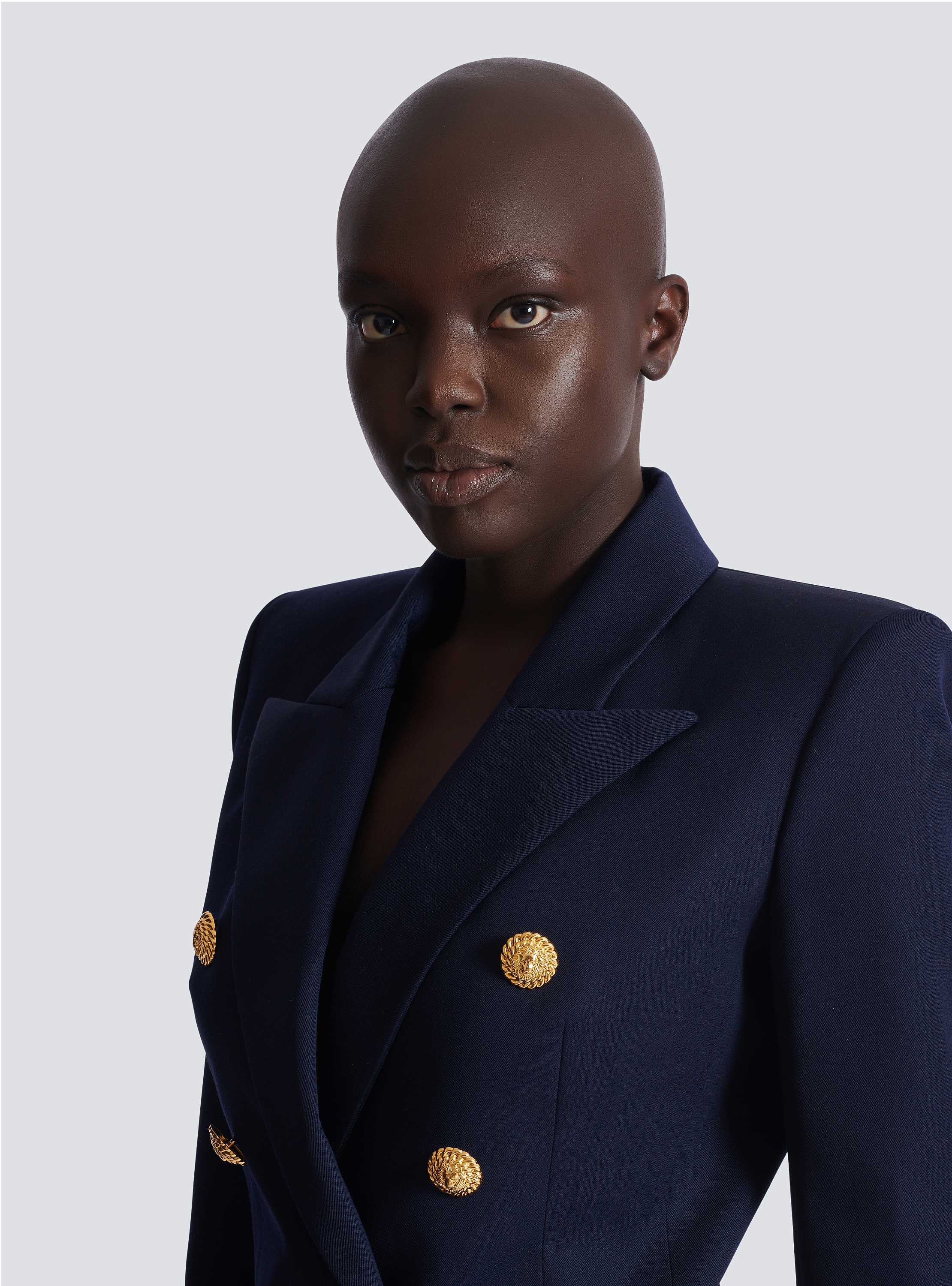 Fitted wool 6-button jacket navy navy - Women | BALMAIN