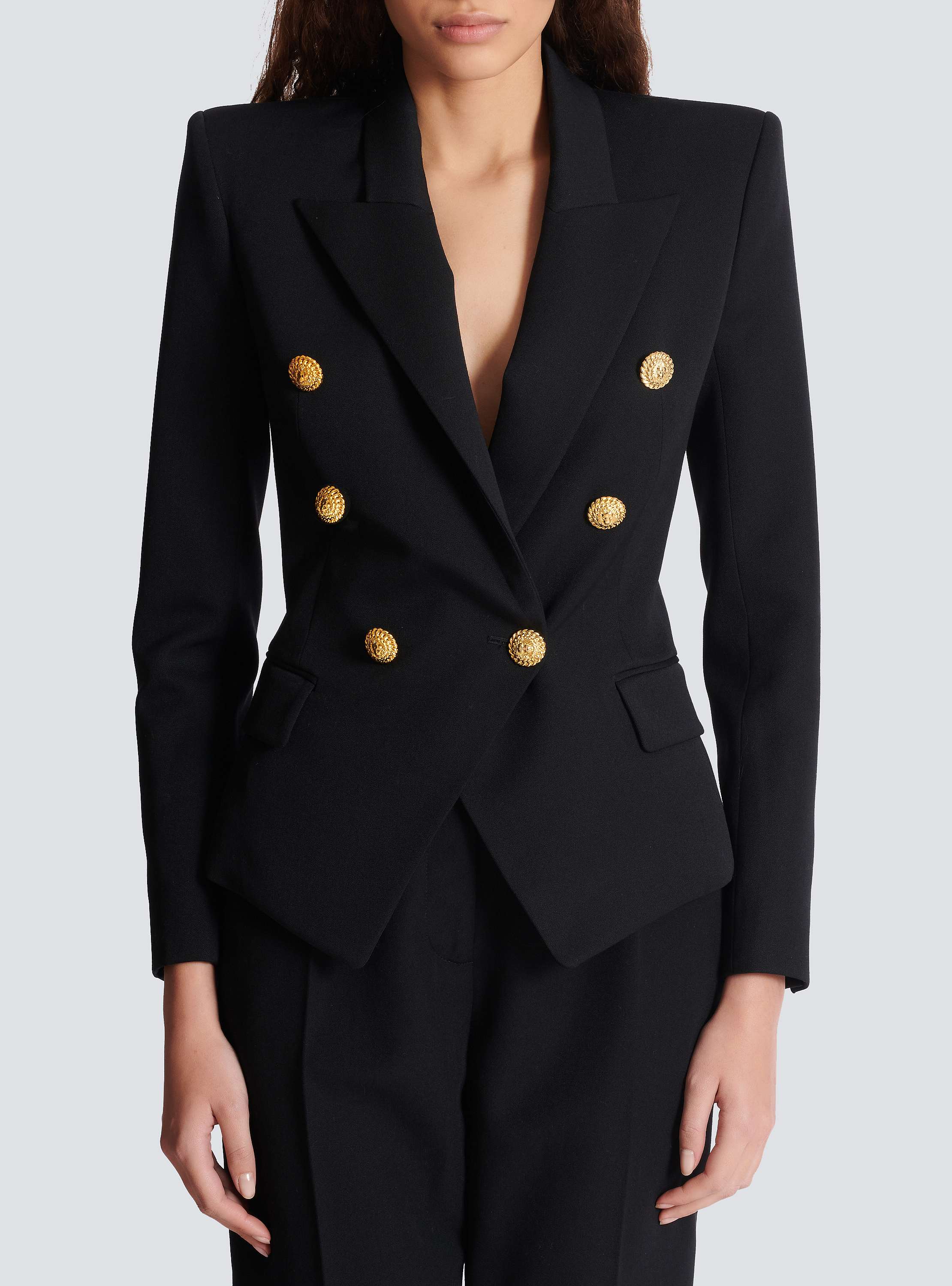 ジャケット BALMAIN ONE BUTTON FITTED NATTE JACKET (FF1SE165VI29 GWO) 1-button fitted lace jacket - Women | BALMAIN