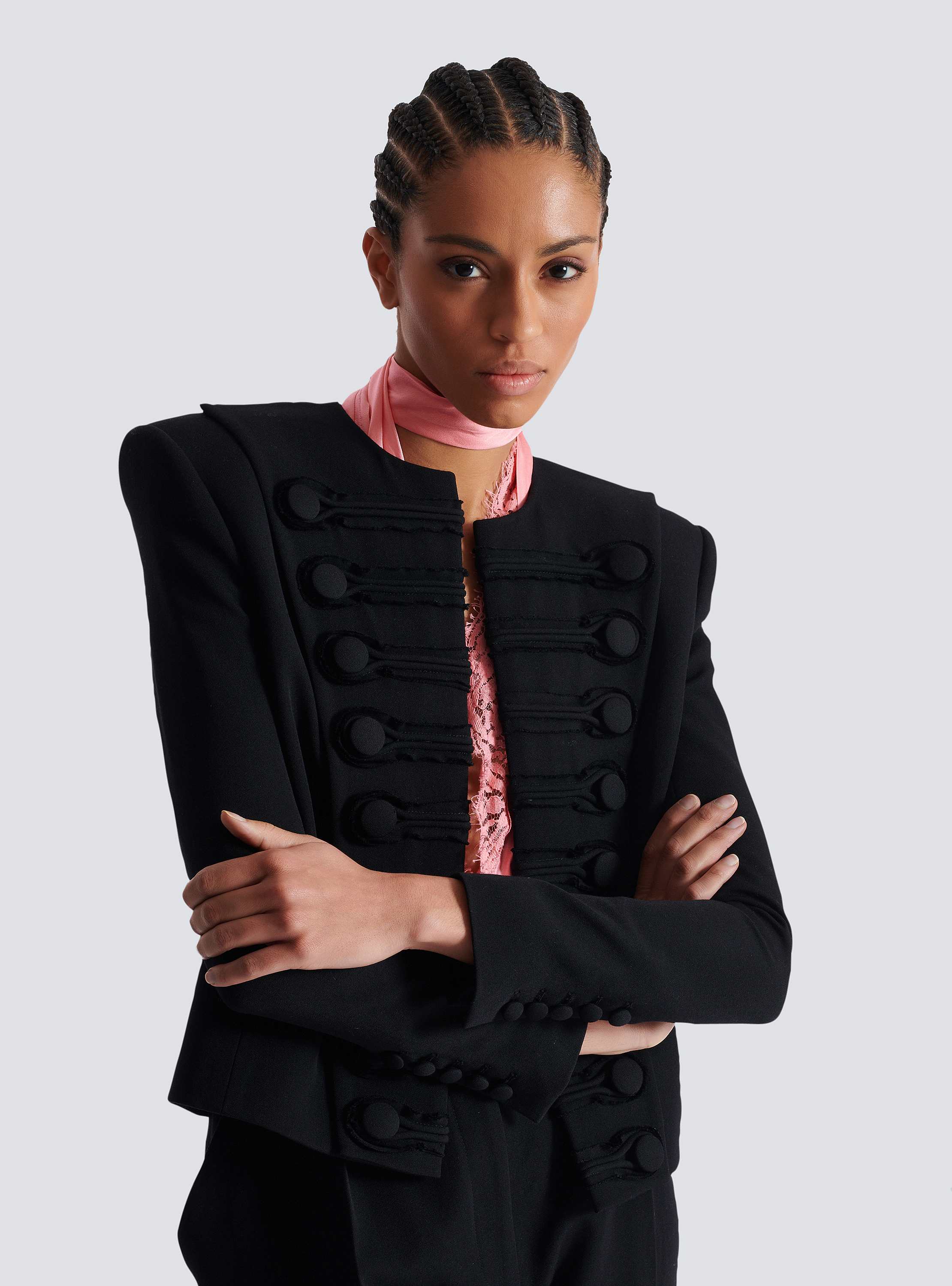 Grain de poudre edge-to-edge spencer jacket black black