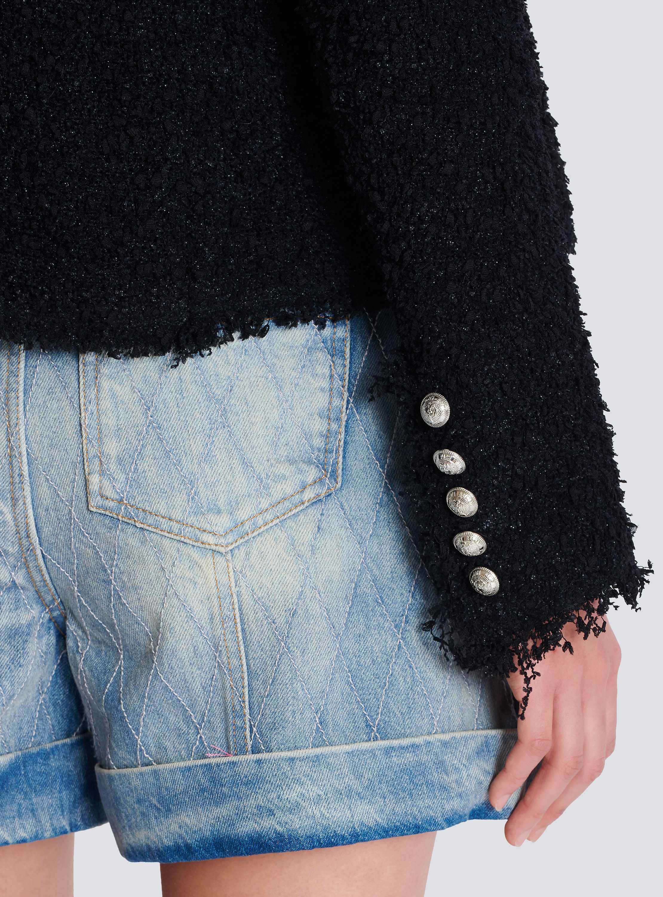 【関税込み】Balmain ブラック Edge-To-Edge ツイードジャケット Balmainのブラック Edge-To-Edge ツイードジャケットがセール中