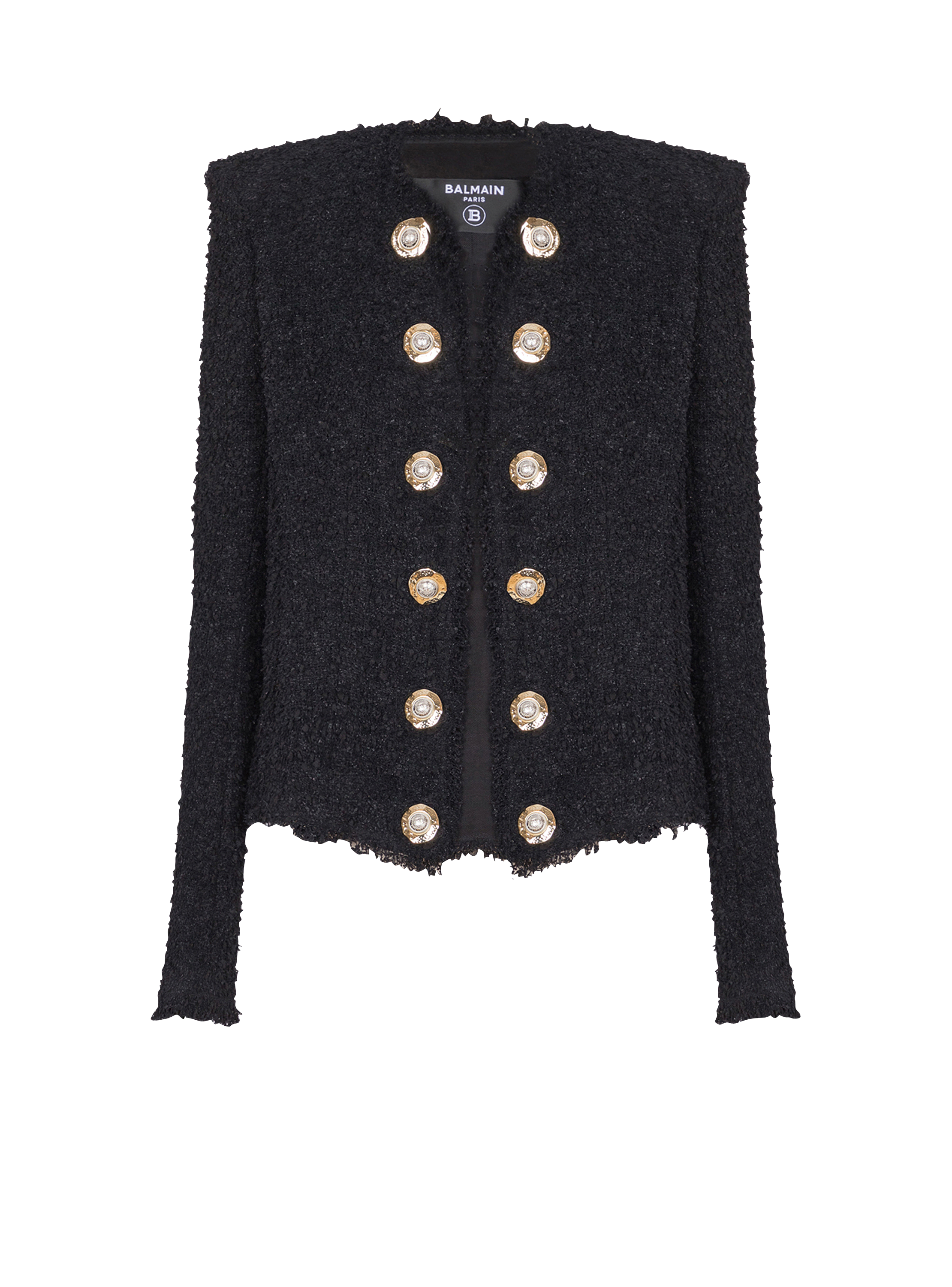 Edge-to-edge tweed jacket