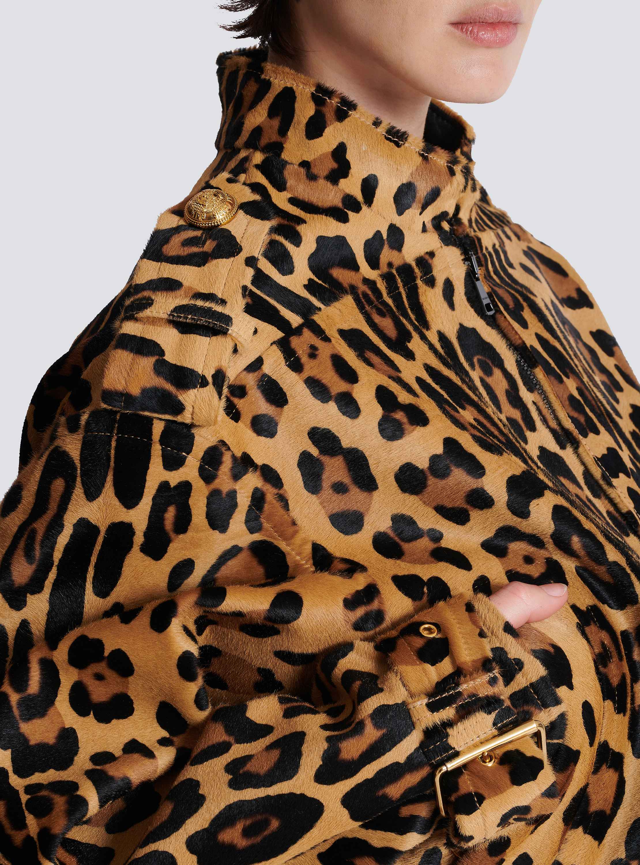 ジャケット・アウター MM22 ITALYMODE LEOPARD DEERSKIN JACKET Buy Doublet men grey leopard print down jacket for $1,655