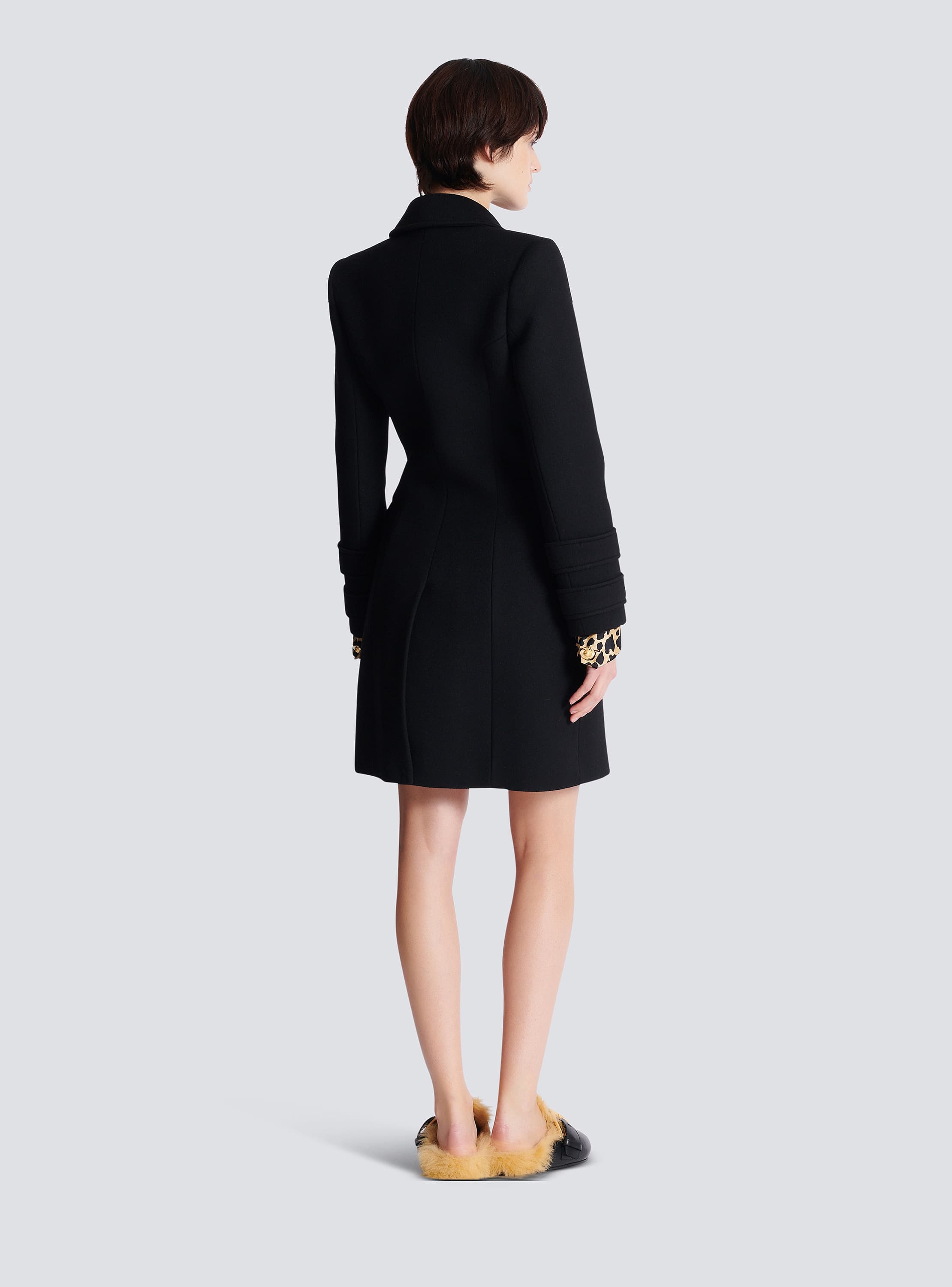 【関税＆送料込み】Balmain 10 Buttons Coat In Virgin Wool A Wool and cashmere coat brown - Women | BALMAIN