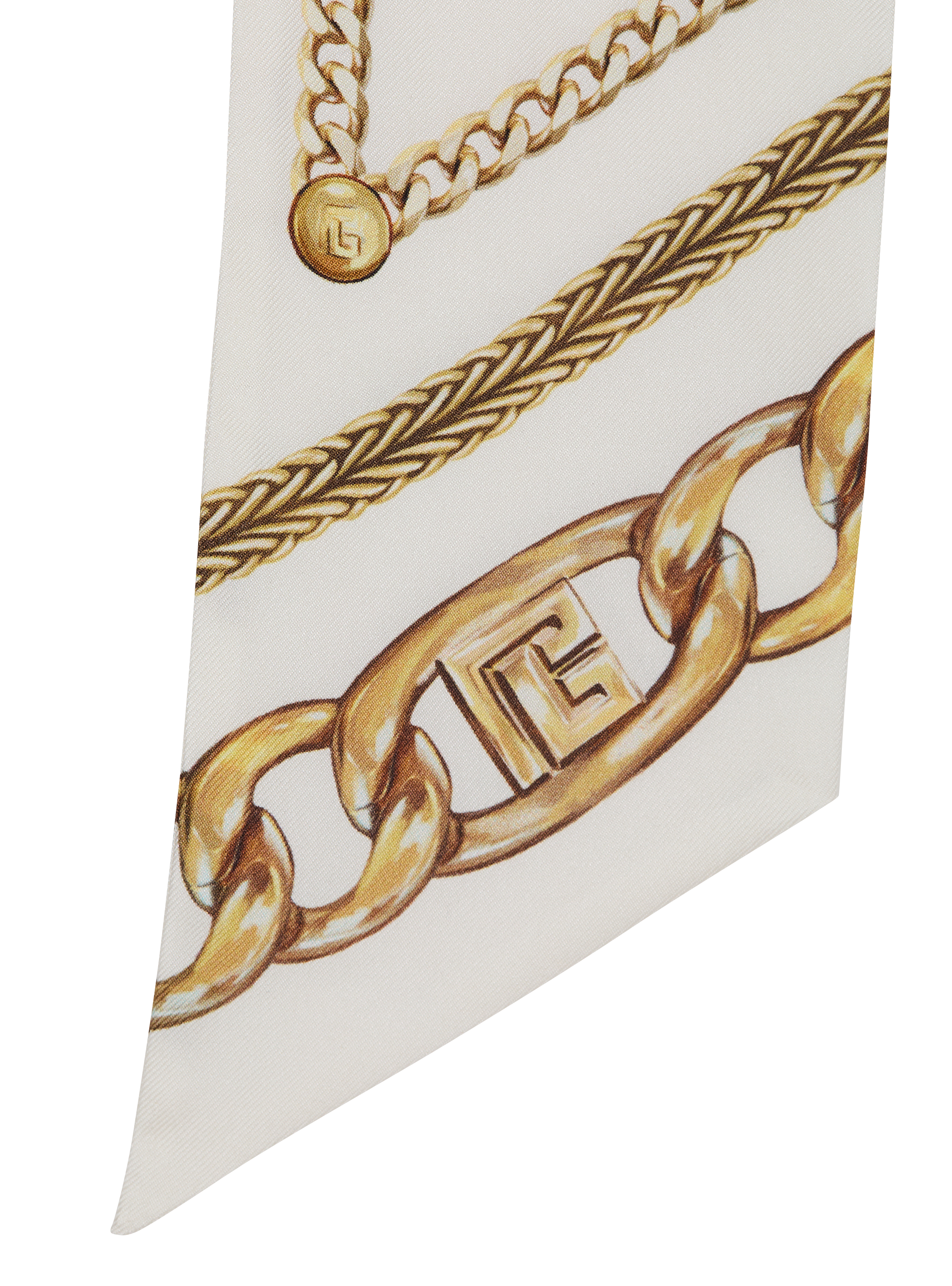 Printed silk bandana with Balmain Chains pattern