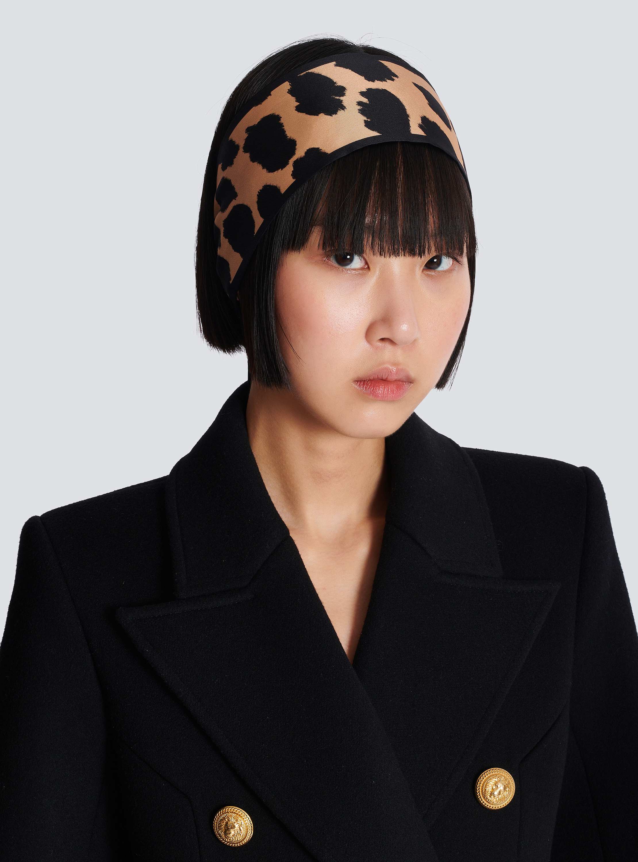 Leopard print silk bandana