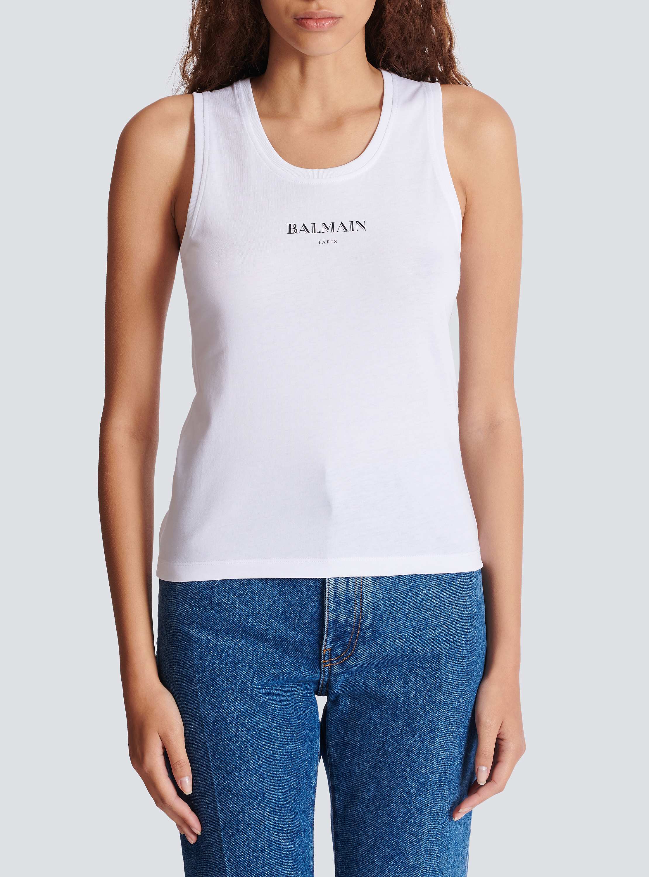 Tank top with Balmain print - Women | BALMAIN