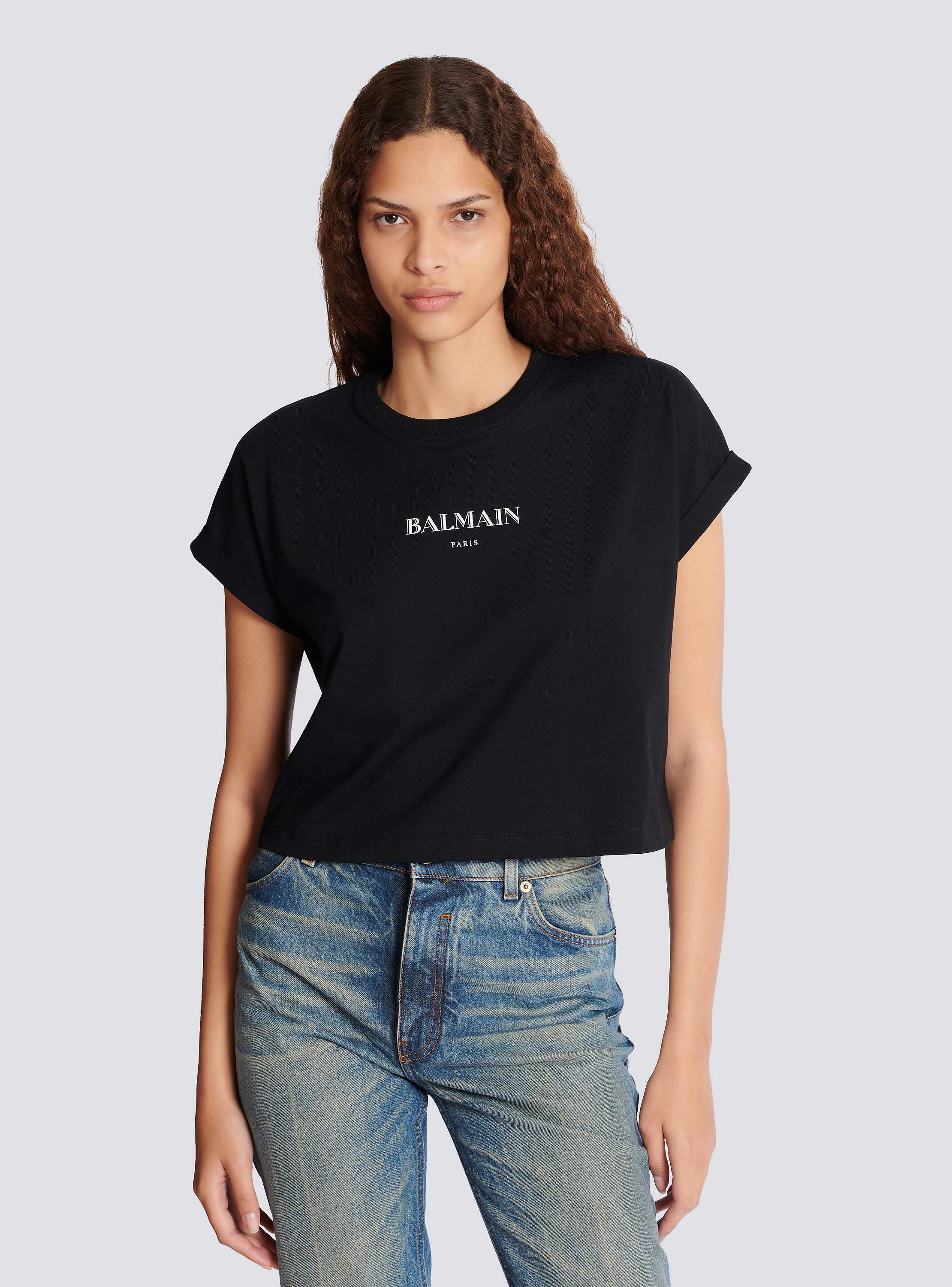 【BALMAIN 】ロゴ プリント クロップド T シャツ Balmainプリント クロップドTシャツ - Women | BALMAIN