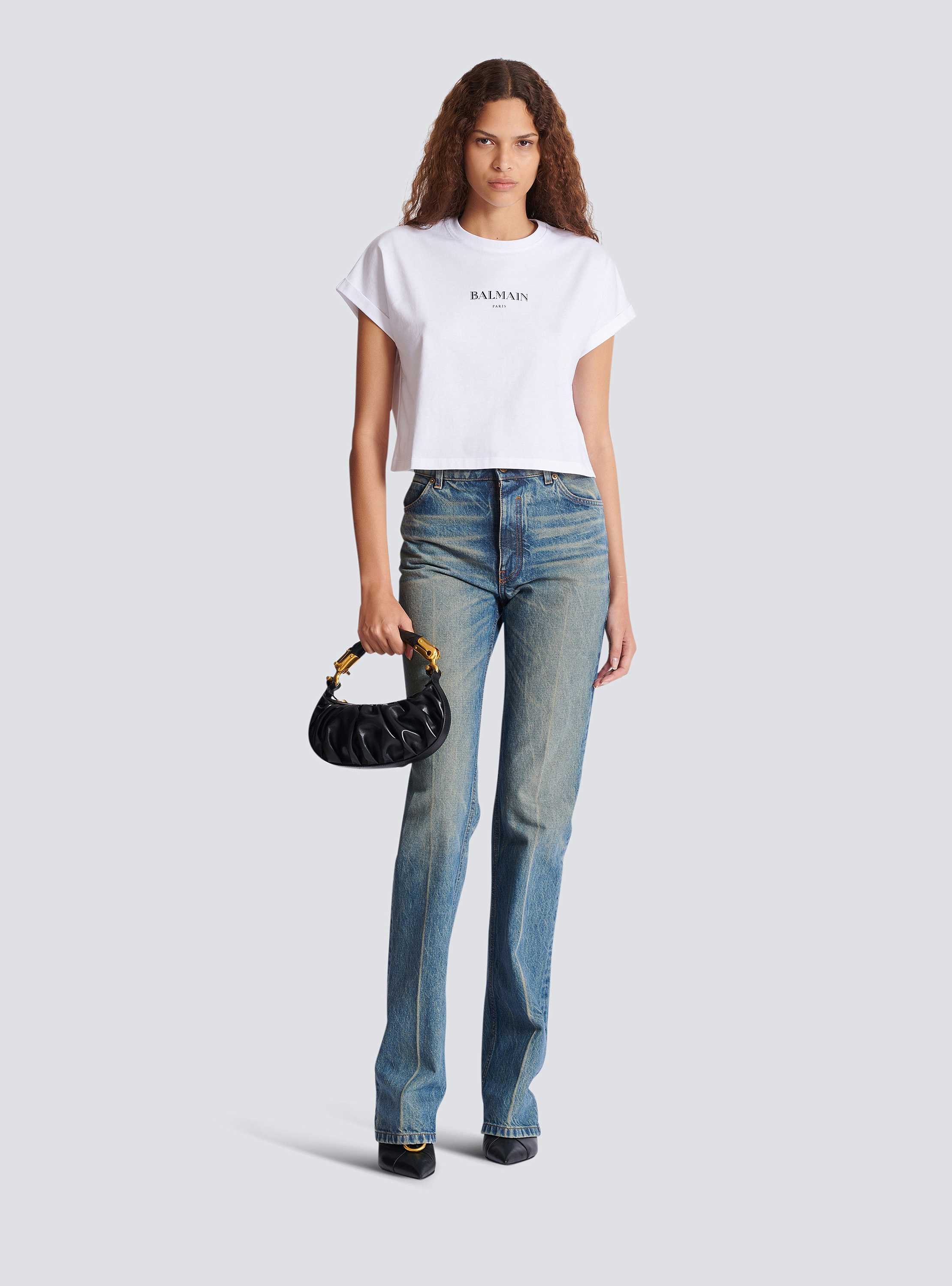 送料関税込み☆BALMAIN ロゴ クロップドTシャツ Balmain ロゴ クロップド Tシャツ 通販 - FARFETCH